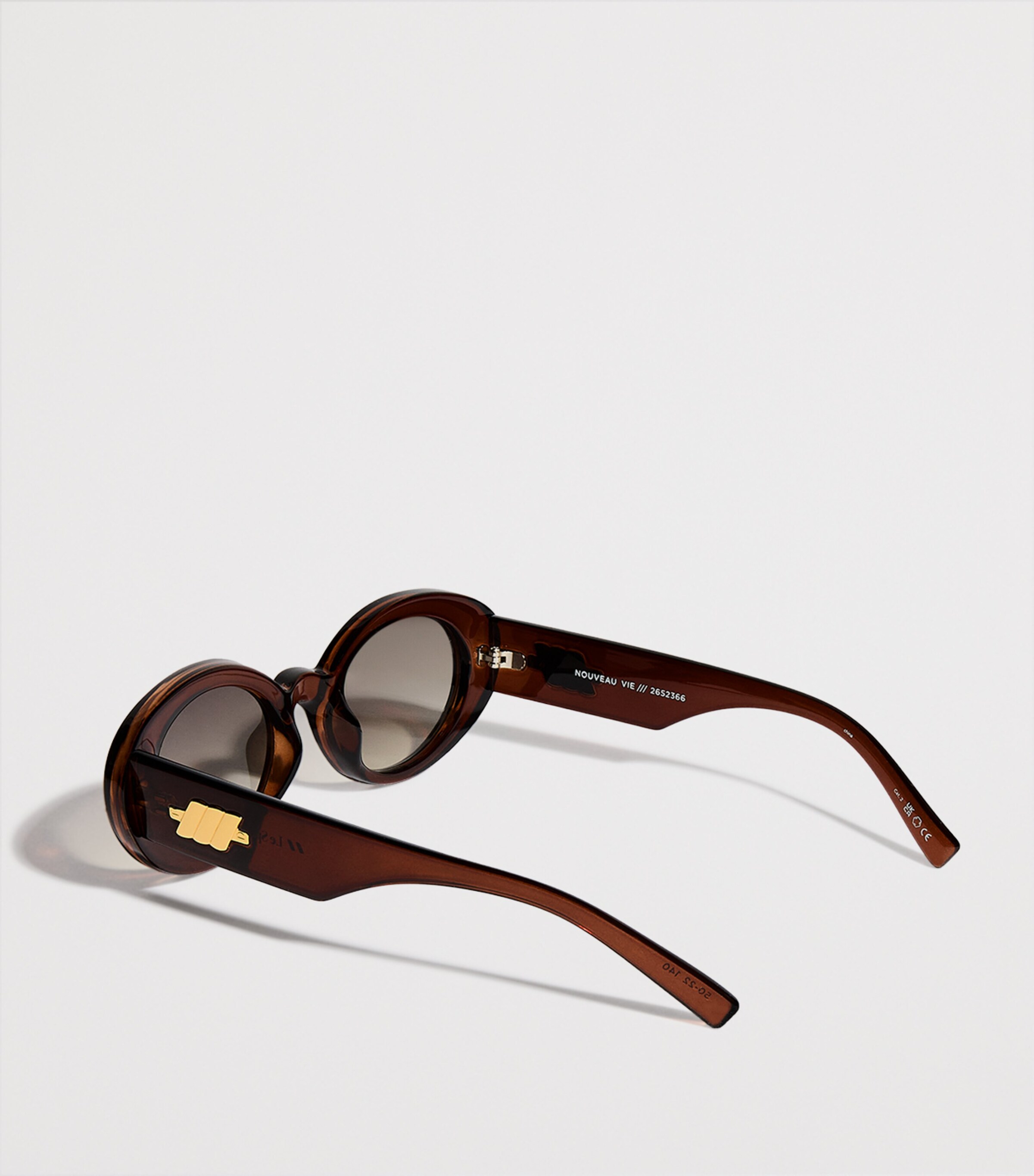Le Specs Nouveau Vie Oval Sunglasses Chocolate Brown Image 3