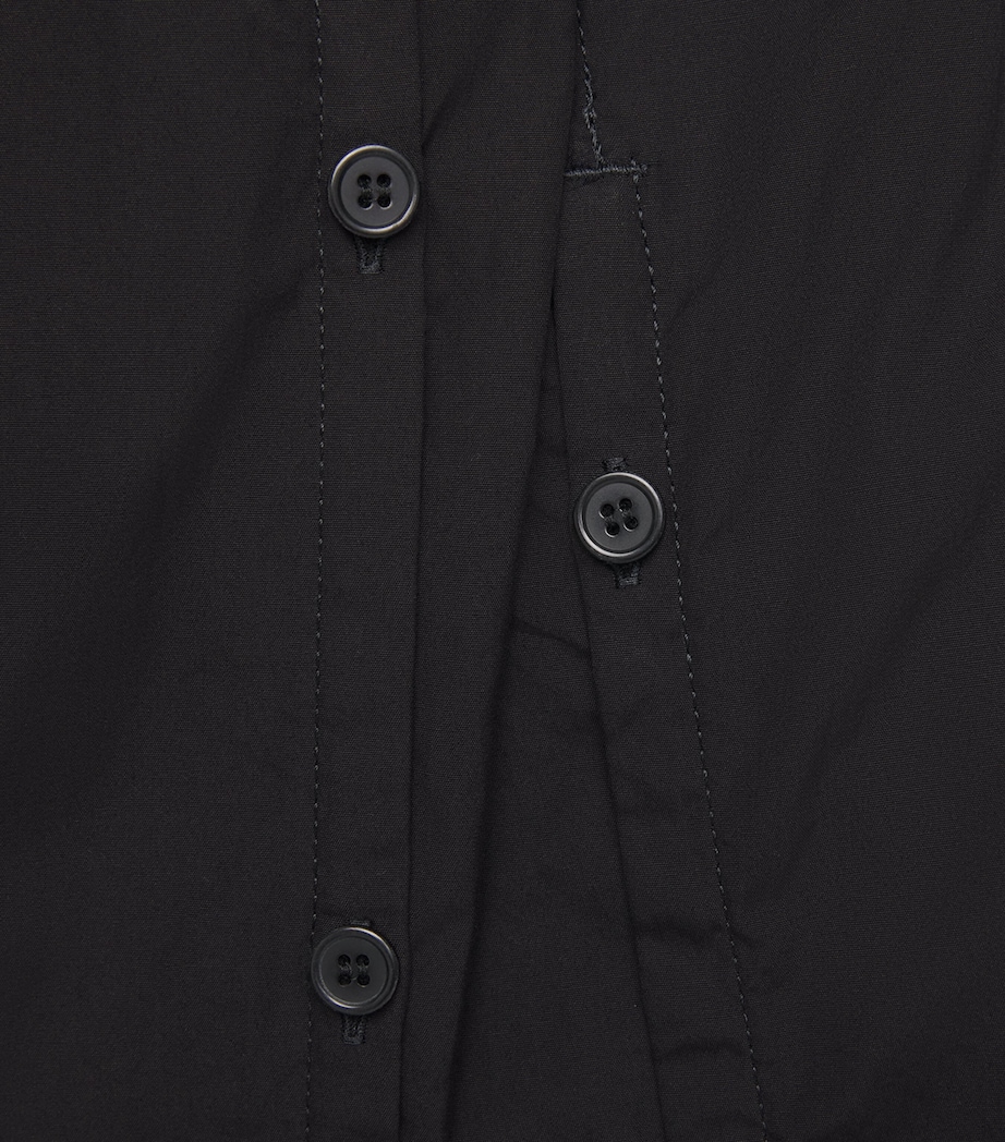 Yohji Yamamoto Mens Cotton Buttoned-Shoulder Shirt Black Image 6