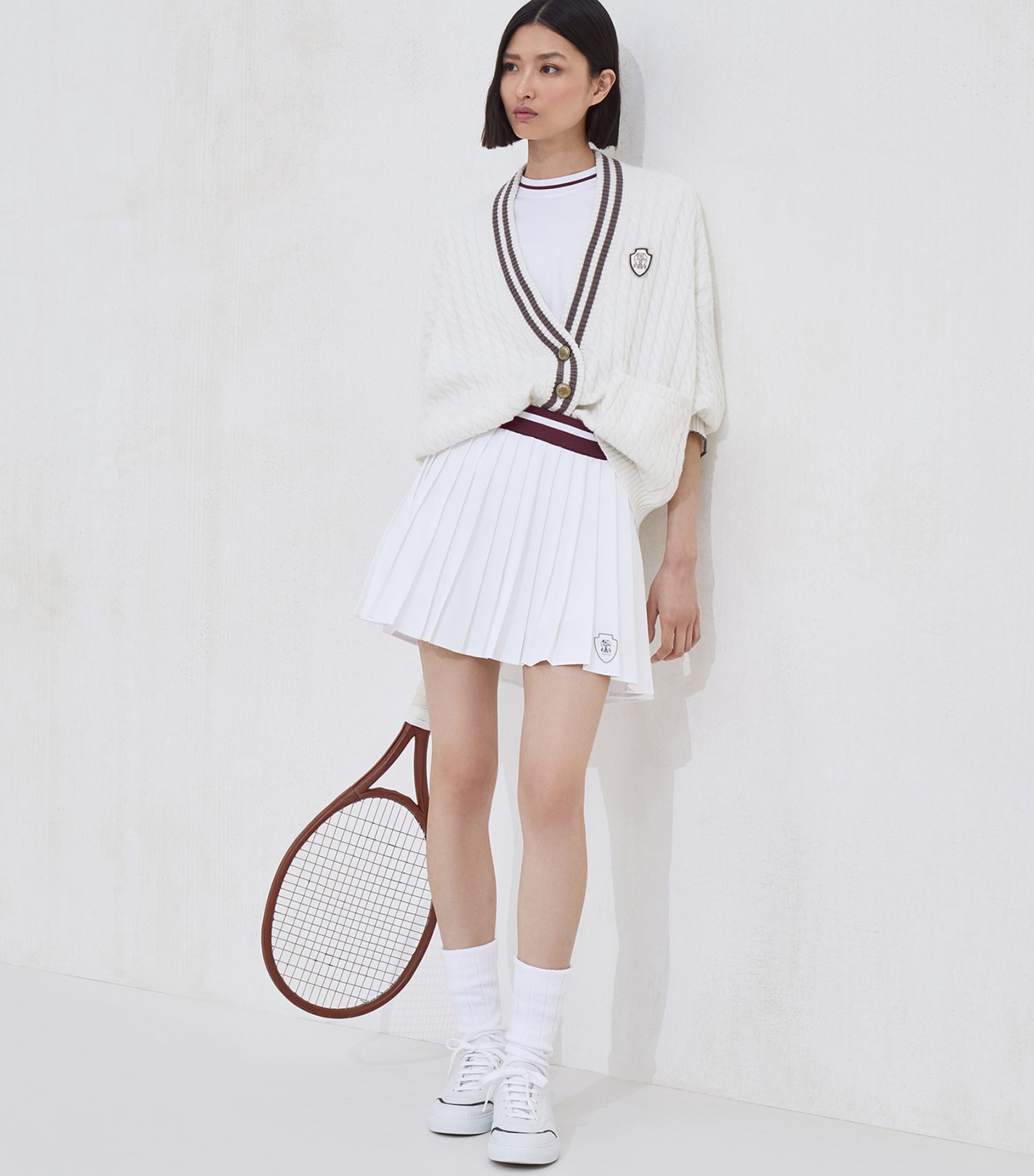 Techno Poplin Pleated Mini Skirt CKJ63 Image 4