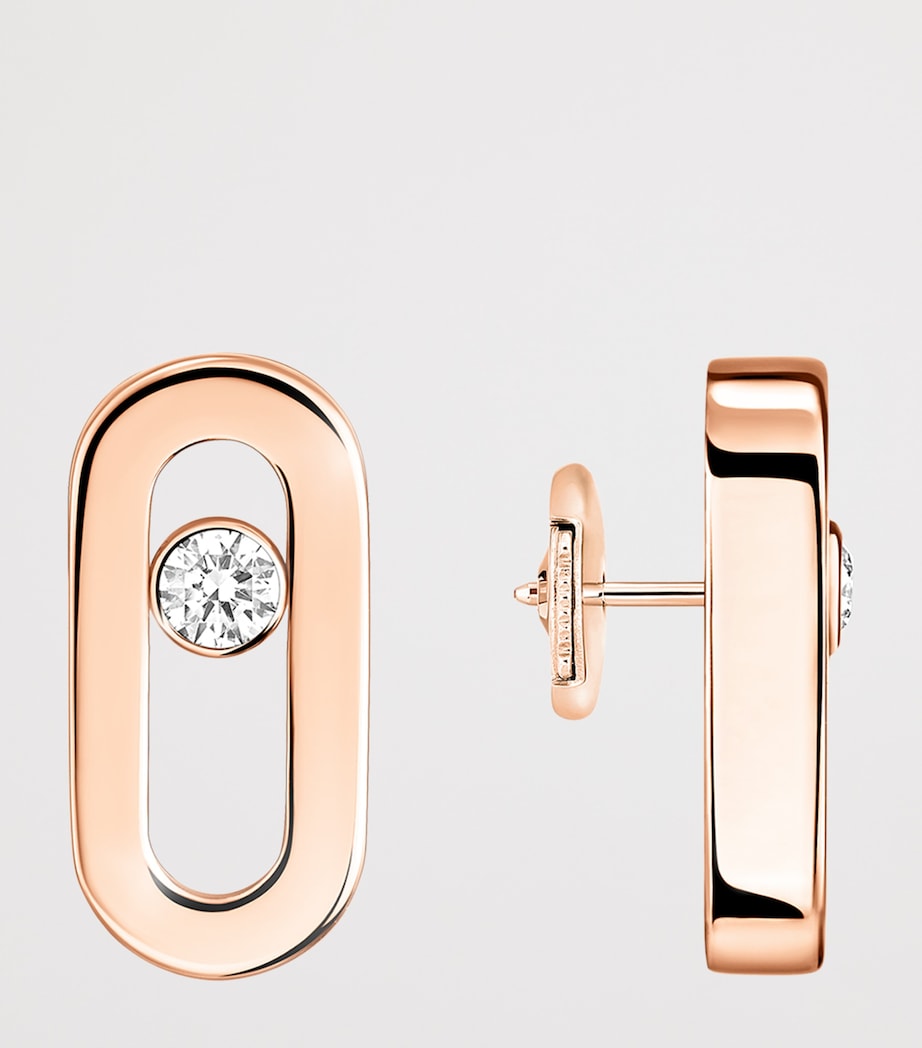 Messika Move Uno Pink Gold and Diamond Stud Earrings Pink Gold Image 3