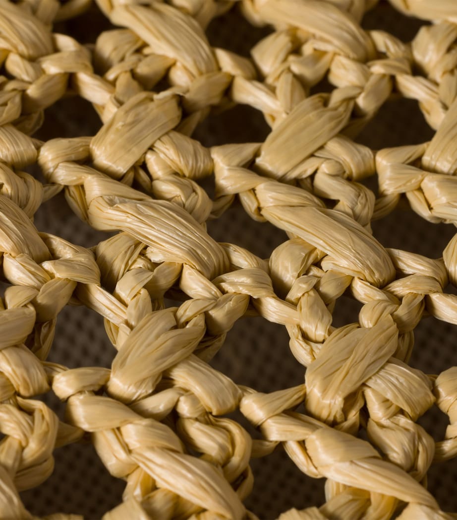 Raffia-Effect Woven Shoulder Bag F0A5T Image 7