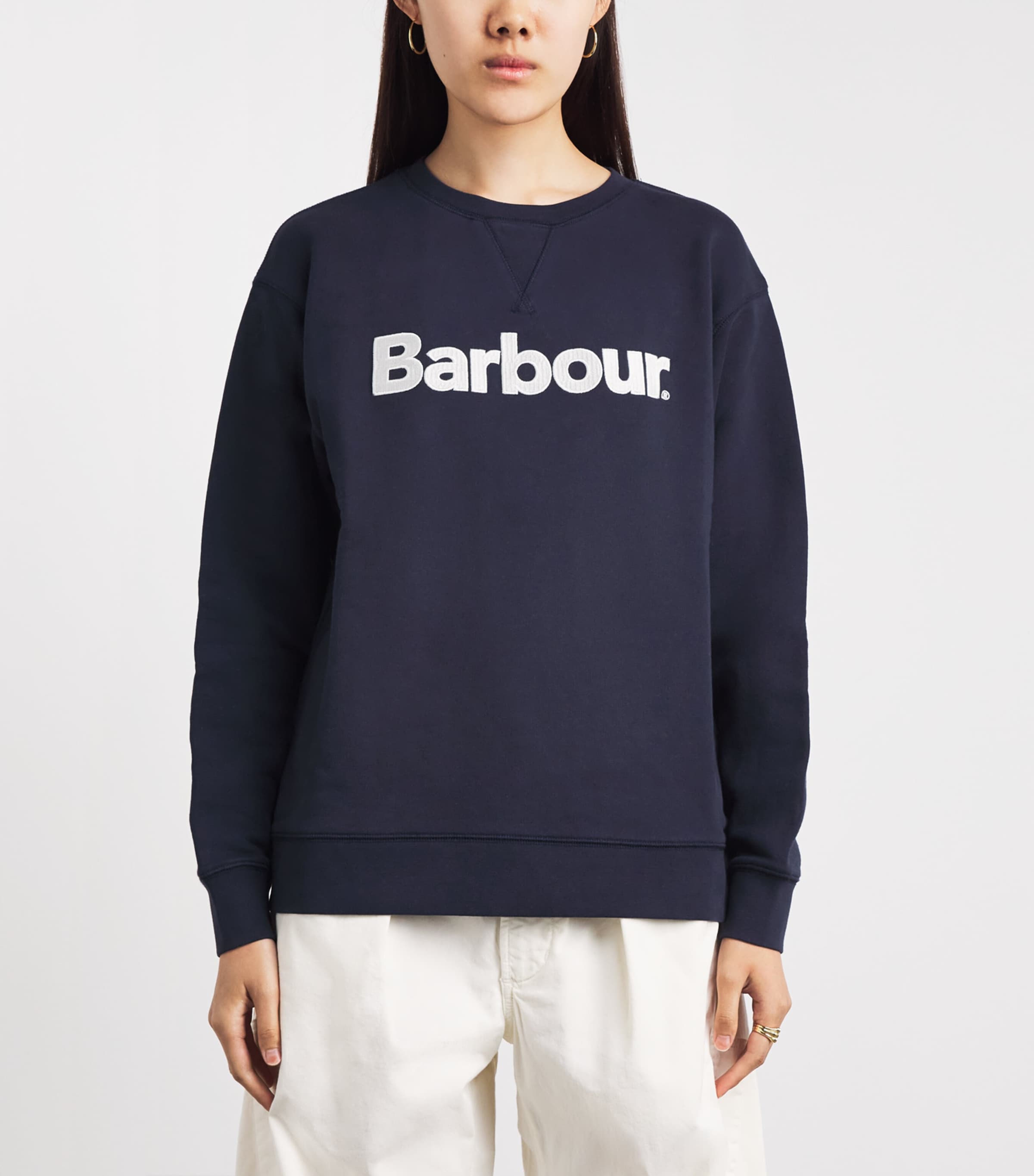 Barbour Cotton Hartland Sweatshirt Dark Navy Image 4