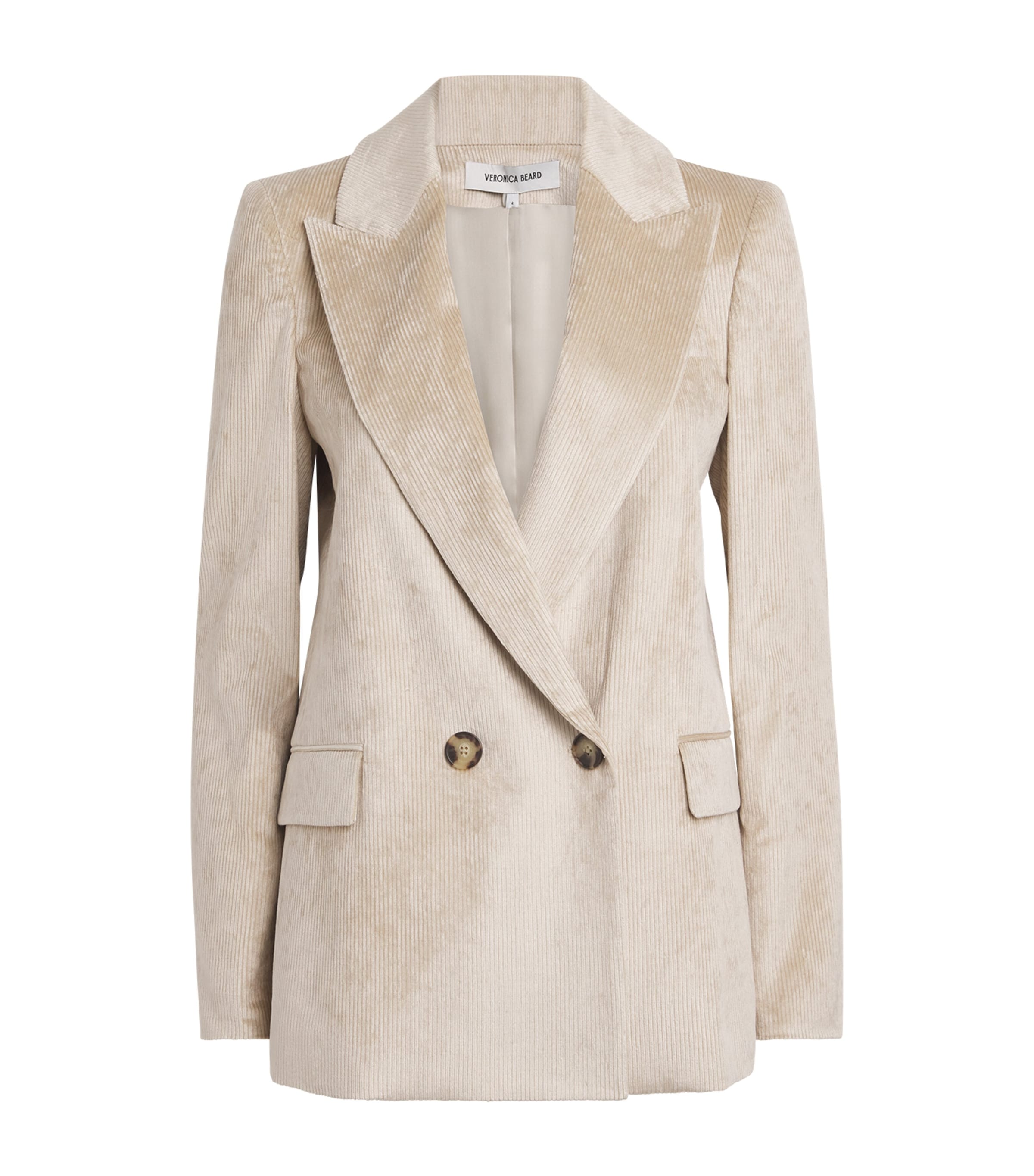 Veronica Beard Corduroy Double-breasted Sevyn Blazer In Gray