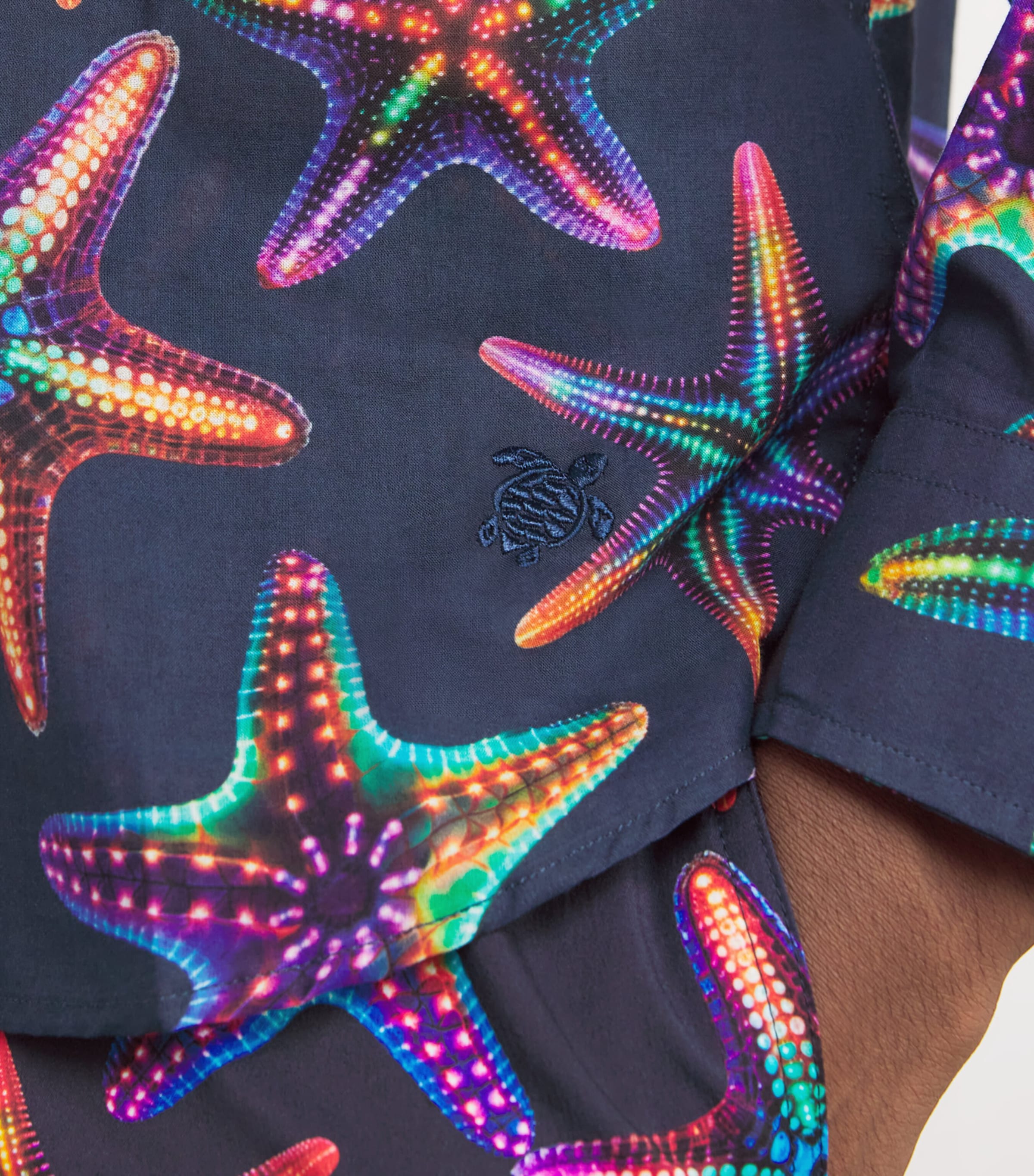 Cotton Disco Caracal Shirt 390-NAVY Image 6