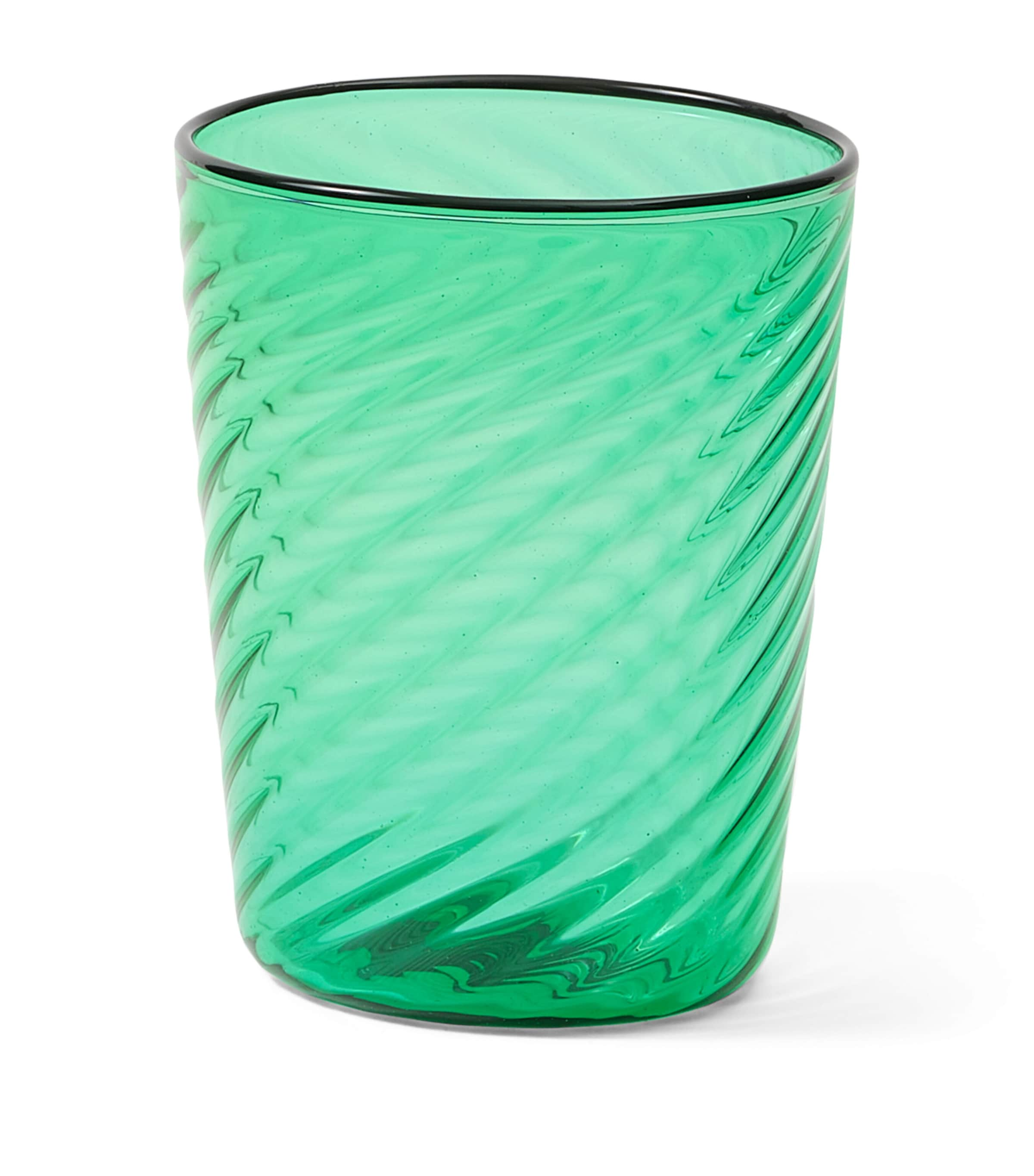 Cabana Magazine Murano Venezia Wine Glass In Green