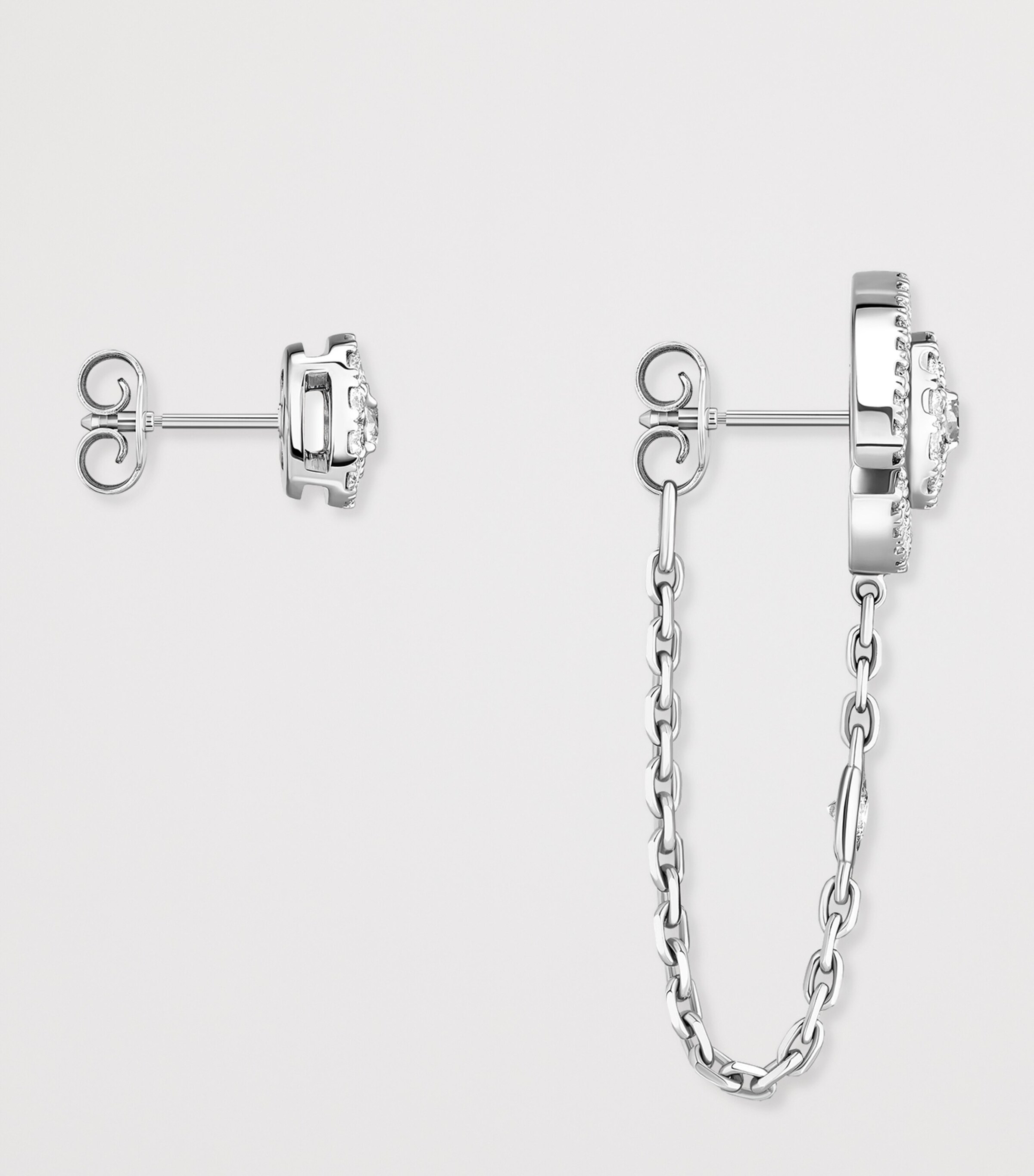 Messika Lucky Eye White Gold and Diamond Asymmetric Earrings (0.26ct) White Gold Image 3