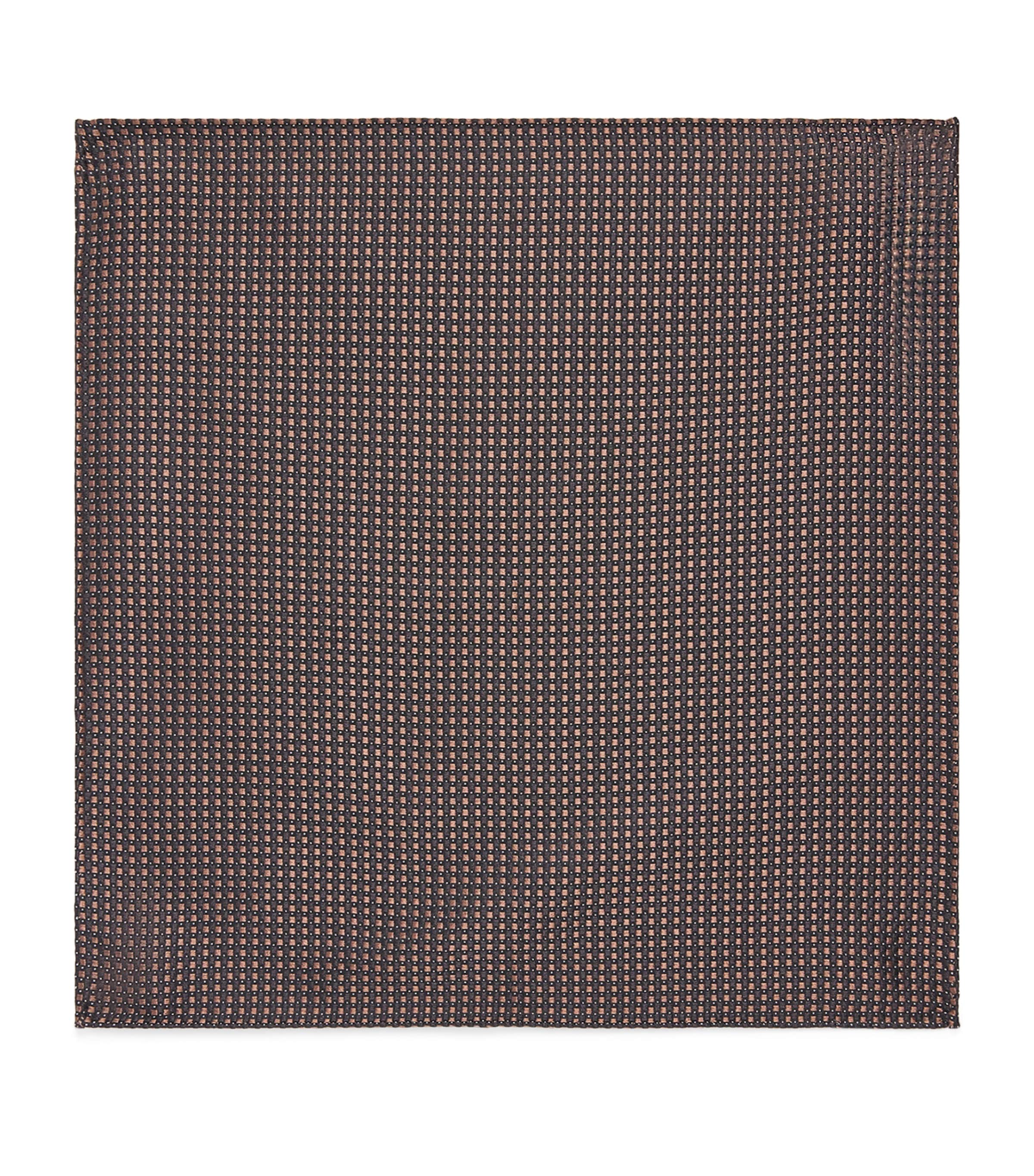 Pal Zileri Silk Jacquard Pocket Square Brown Image 1