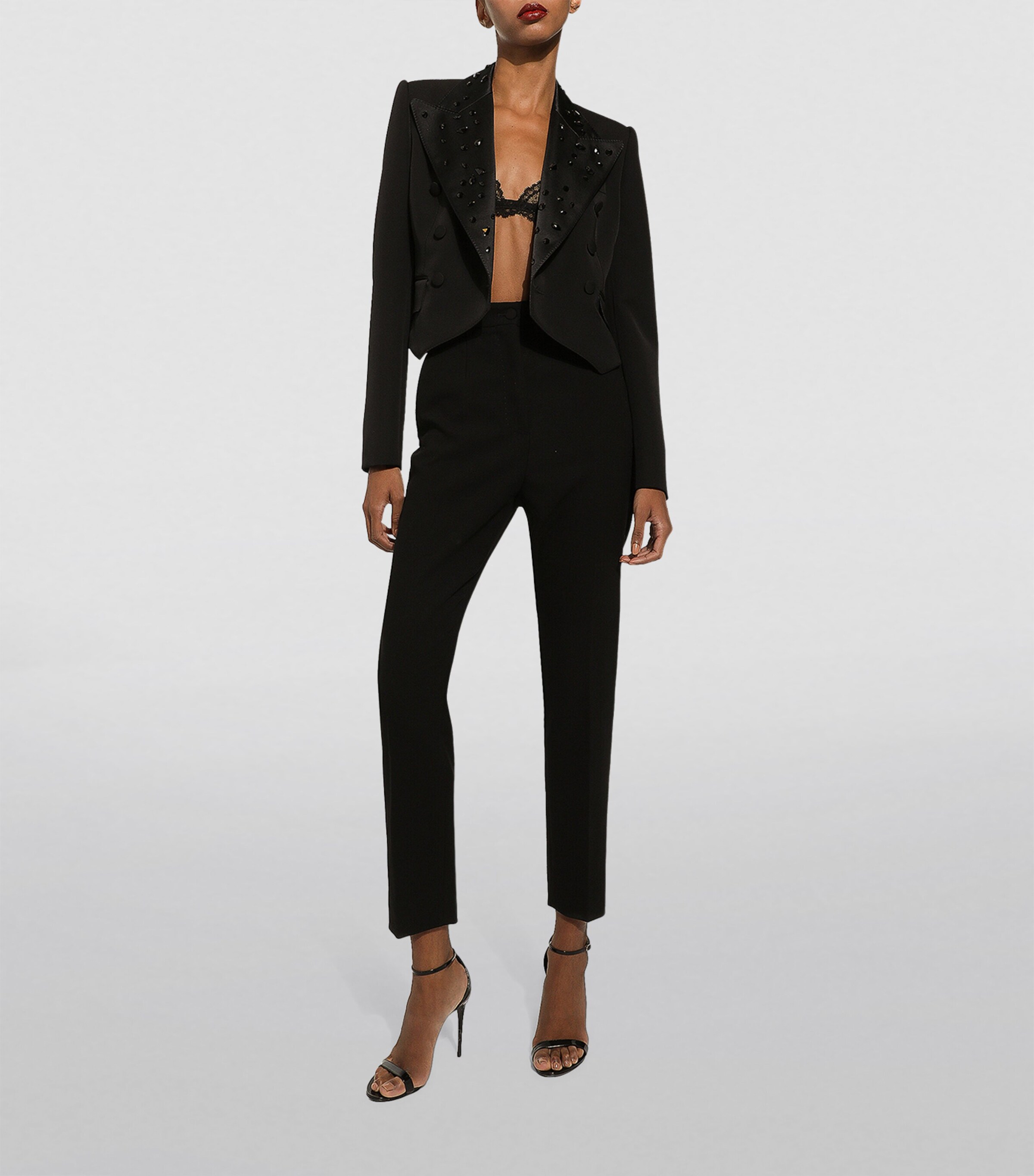 Wool High-Waisted Trousers N0000-BLACK Image 4