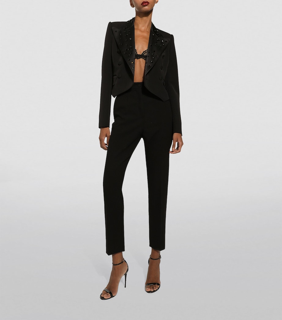 Wool High-Waisted Trousers N0000-BLACK Image 4