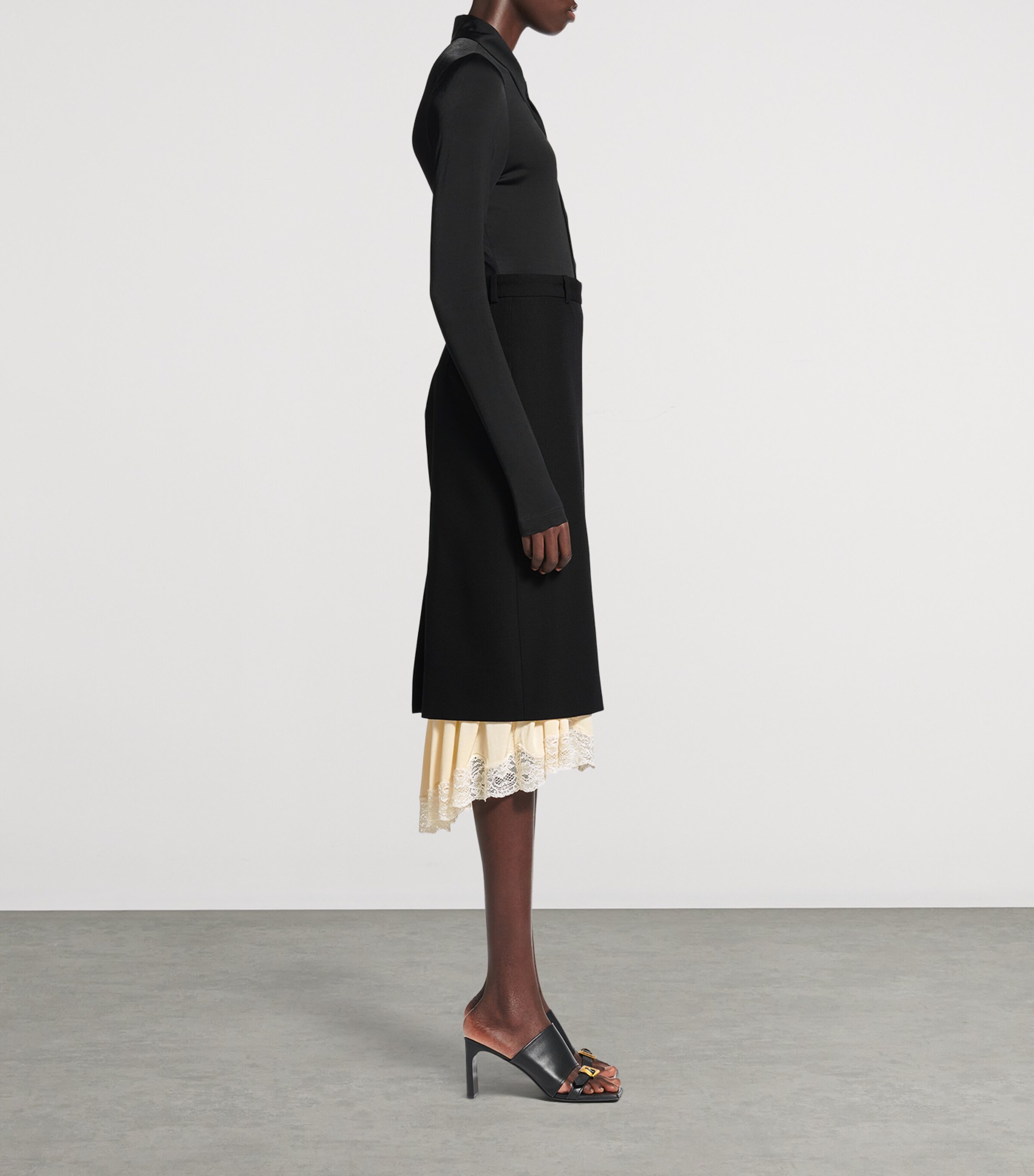 Balenciaga Womens Barathea Wool Pencil Skirt Image 6