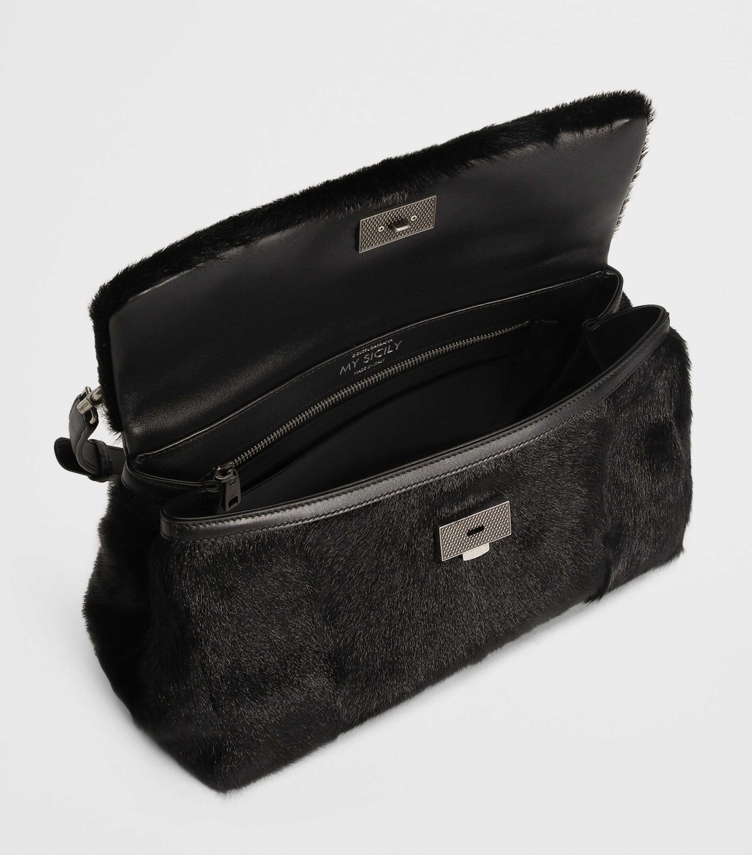 Kid Goat My Sicily Shoulder Bag 8B956-BLACK/BLACK Image 5