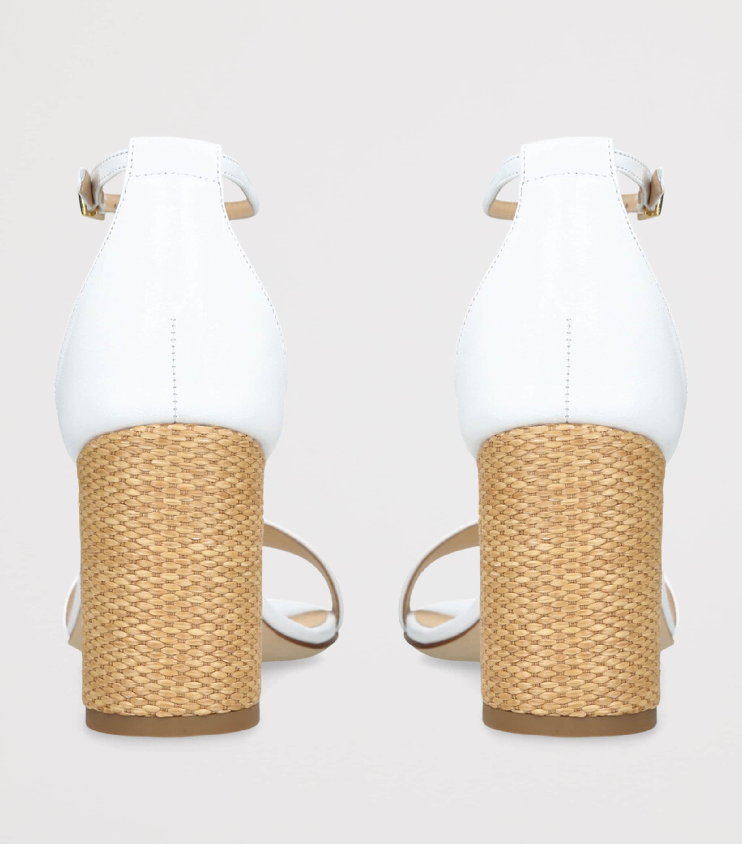 Jennifer Chamandi Leather-Raffia Massimiliano Heeled Sandals 85 White/oth Image 2