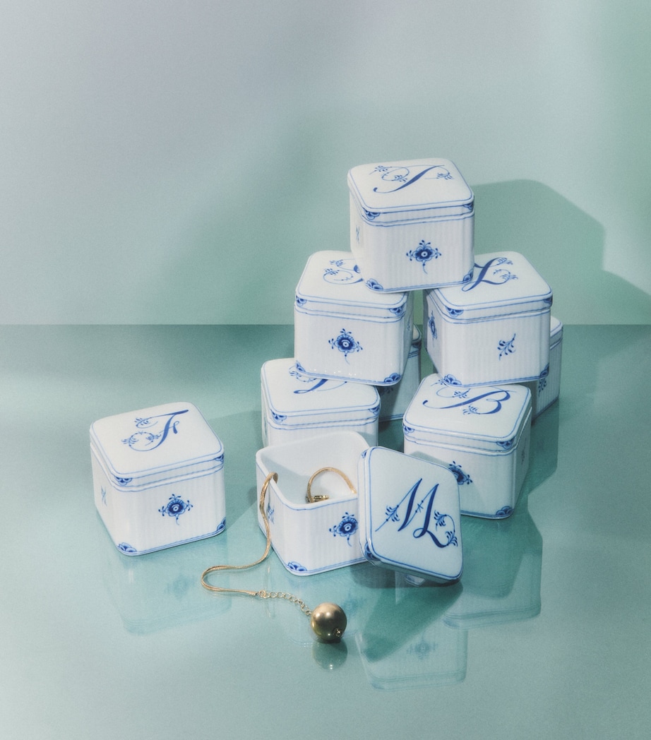 Royal Copenhagen Porcelain Alphabet Bonbonniere Blue Image 2