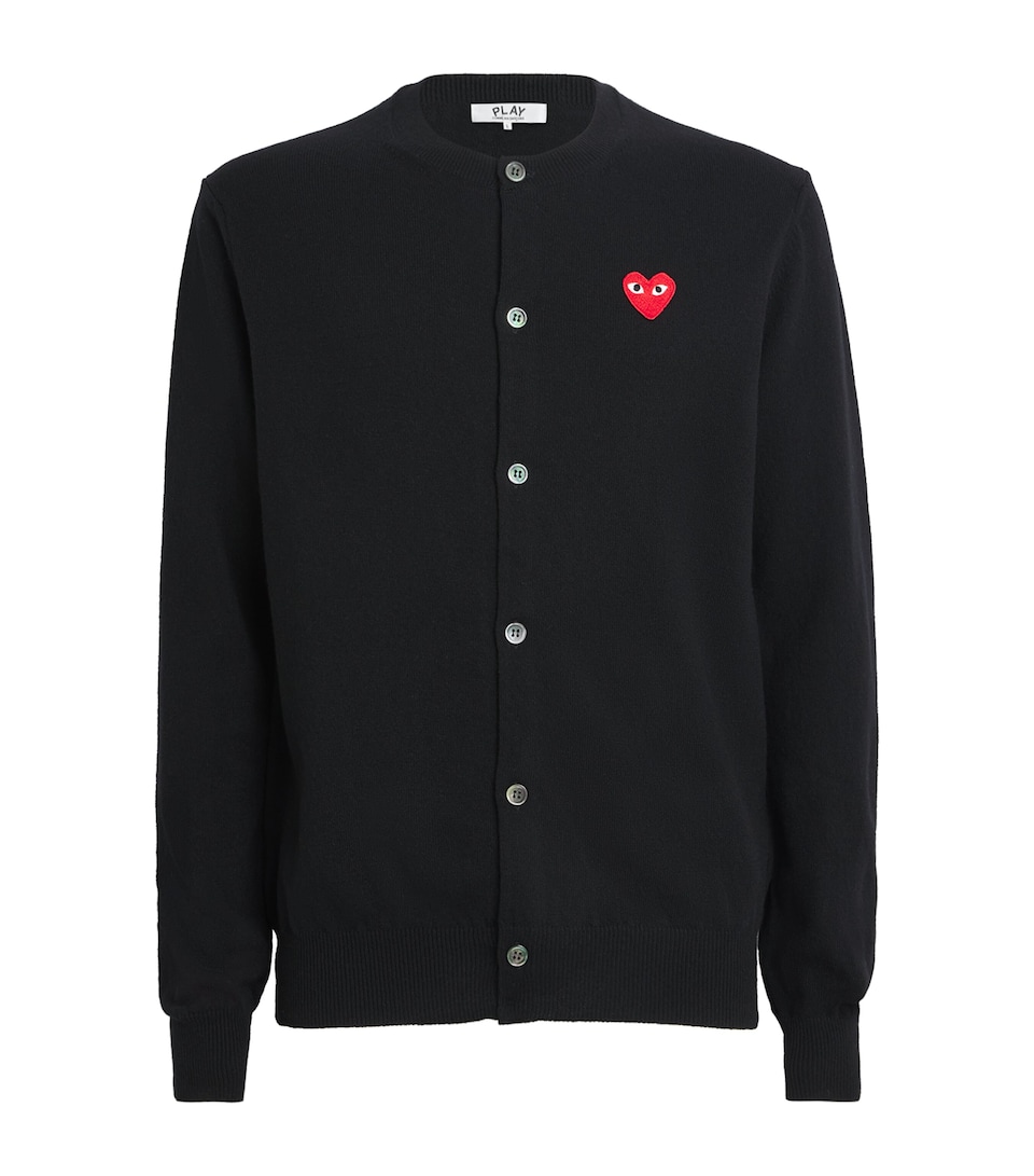 Comme Des Garçons Play Wool Heart Cardigan Black
