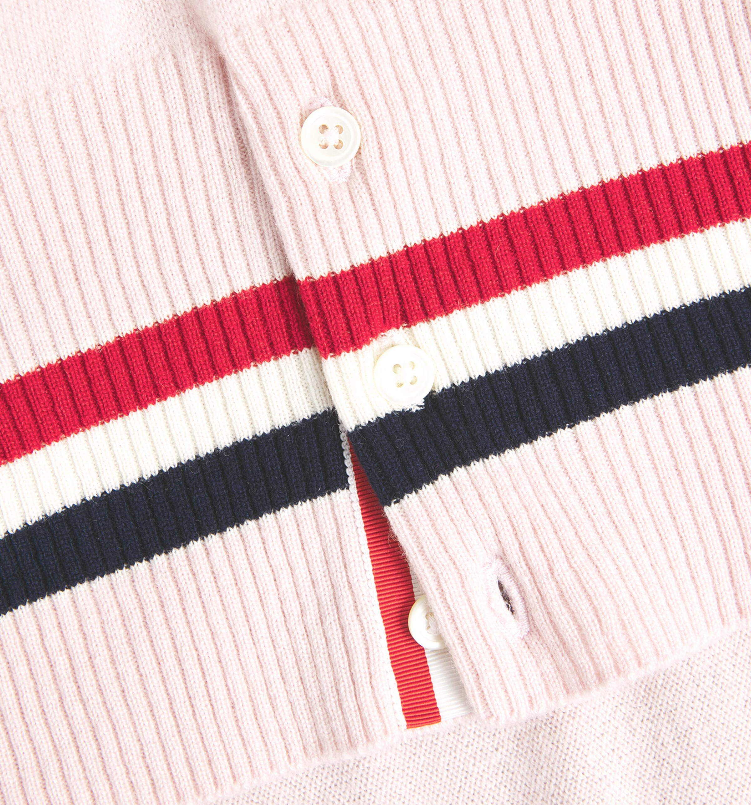 Thom Browne Womens Cashmere V-Neck Cardigan Light Pink Image 6