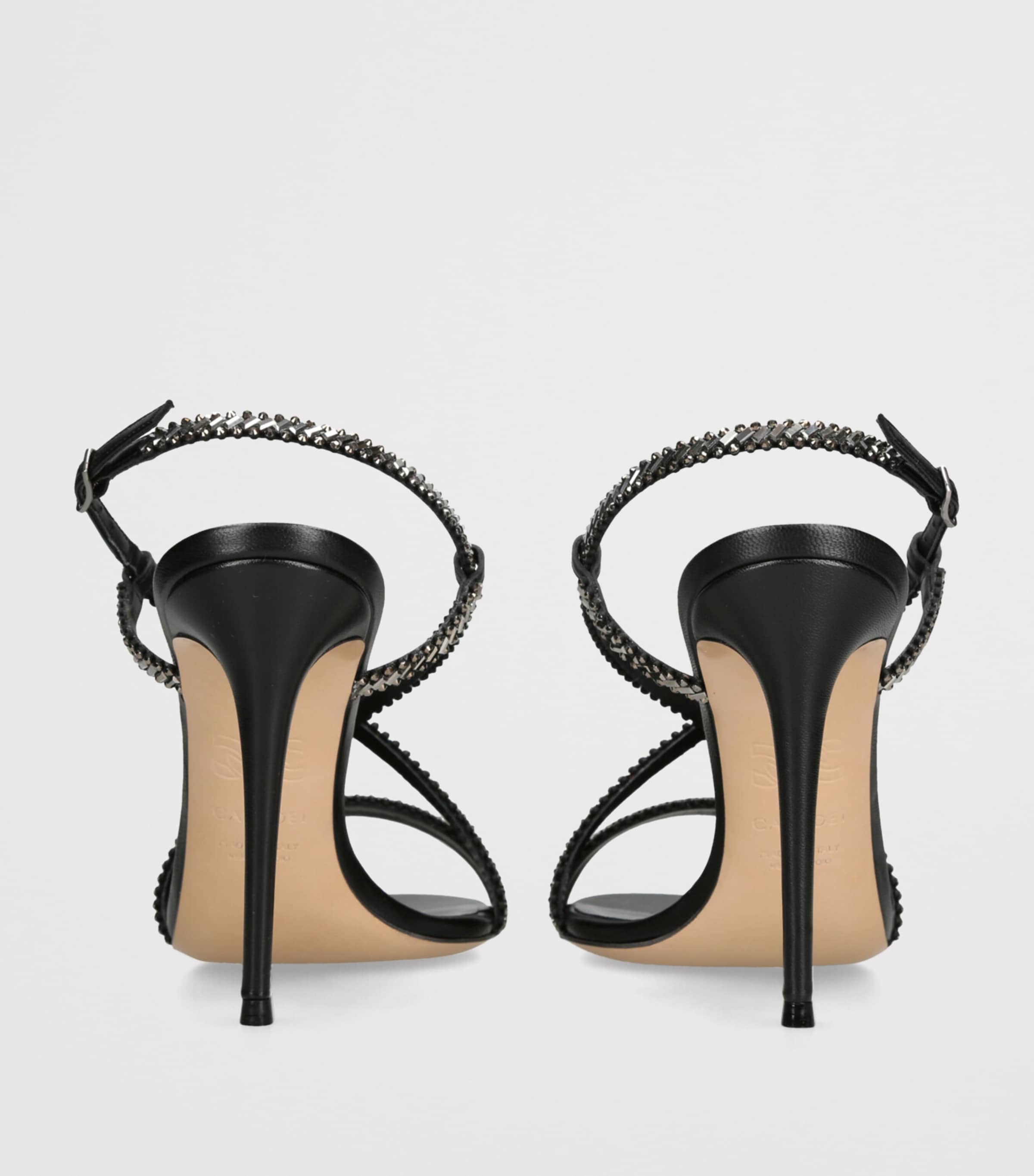 Casadei Leather Julia Josephine Heeled Sandals 110 Black Image 2