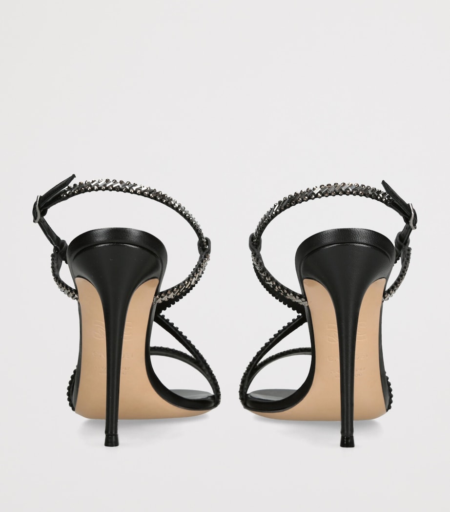 Casadei Leather Julia Josephine Heeled Sandals 110 Black Image 2