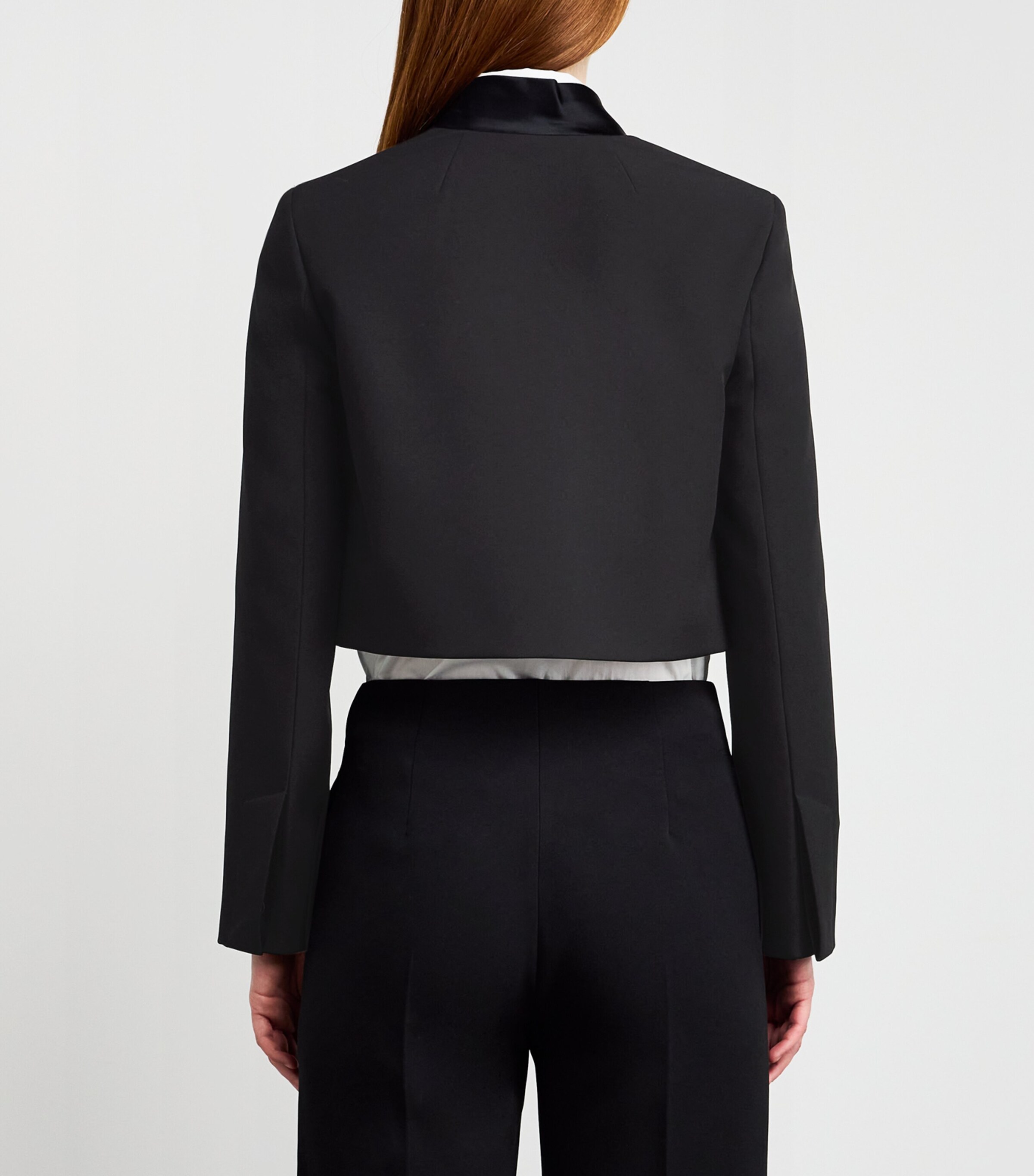 Stretch-Sable Cropped Jacket BLACK Image 4