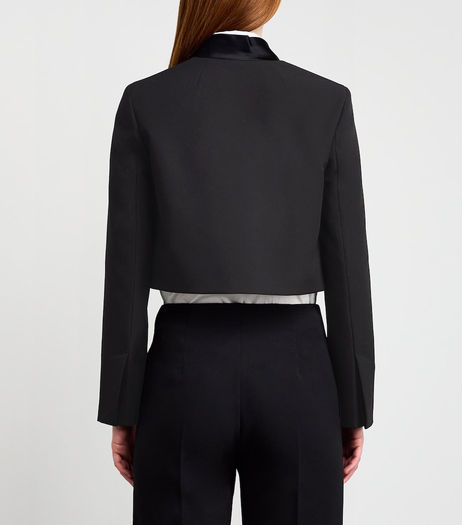 Stretch-Sable Cropped Jacket BLACK Image 4