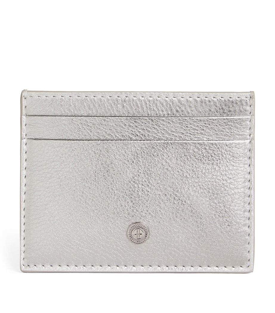 Leather Metallic Card Holder TAN Image 1