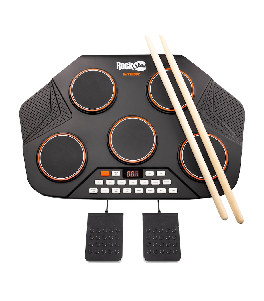 Rechargeable 5 Piece Tabletop Electric Drum Kit with Midi MULTI Image 2