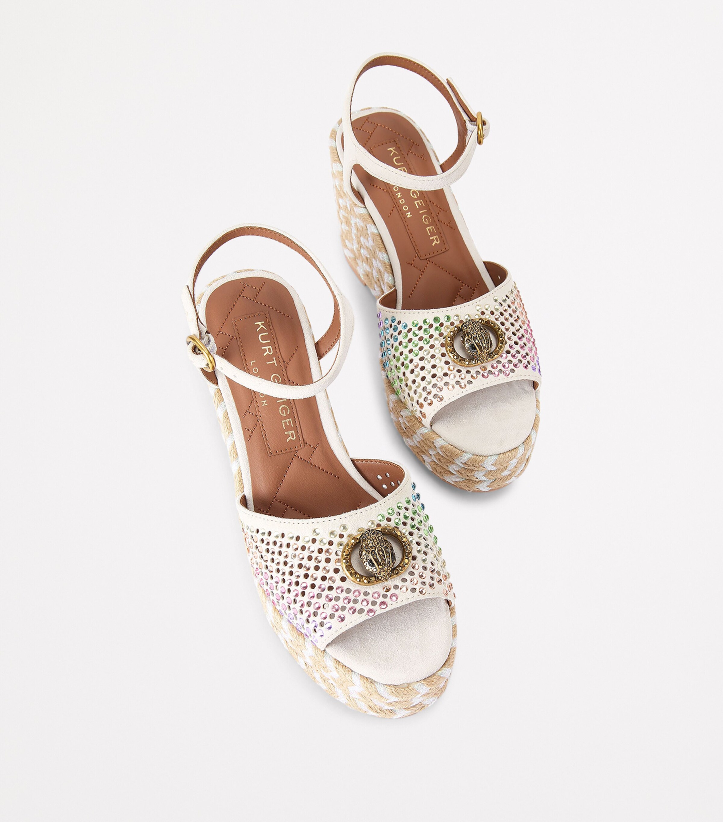 Embellished Chelsea Wedge Sandals BONE/COMB Image 4