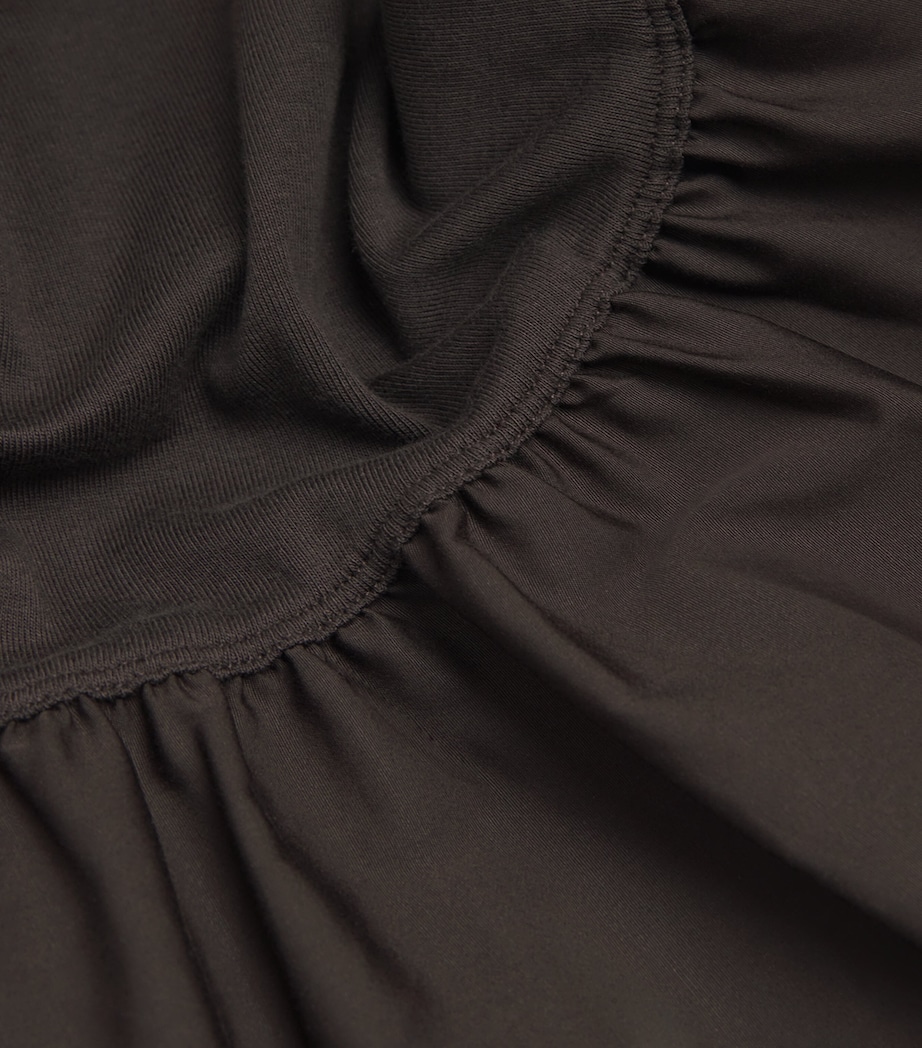 Cotton A-Line Midi Dress BROWN Image 5