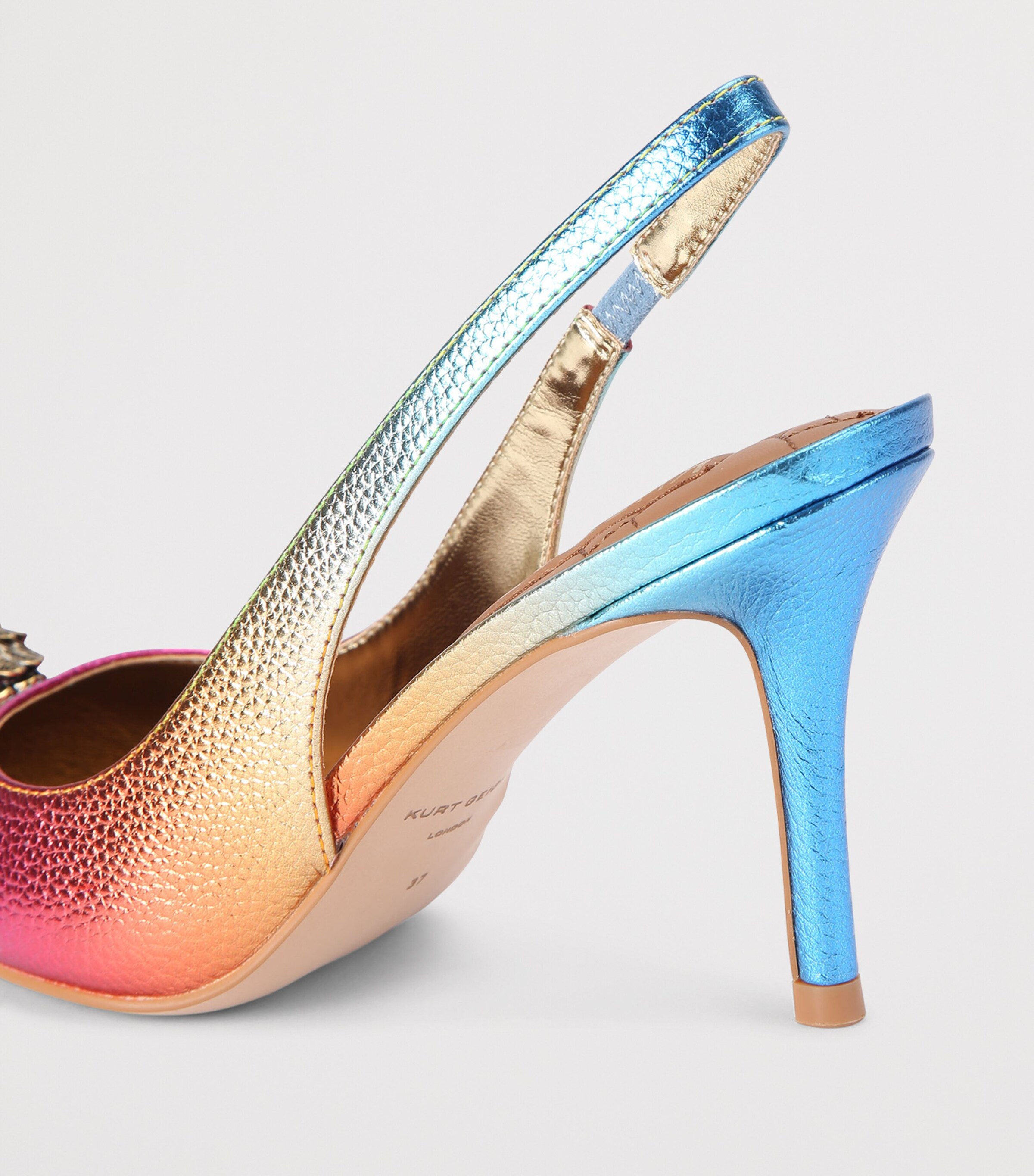 Kurt Geiger London Metallic Leather Belgravia Slingback Heels 85 Other Image 3