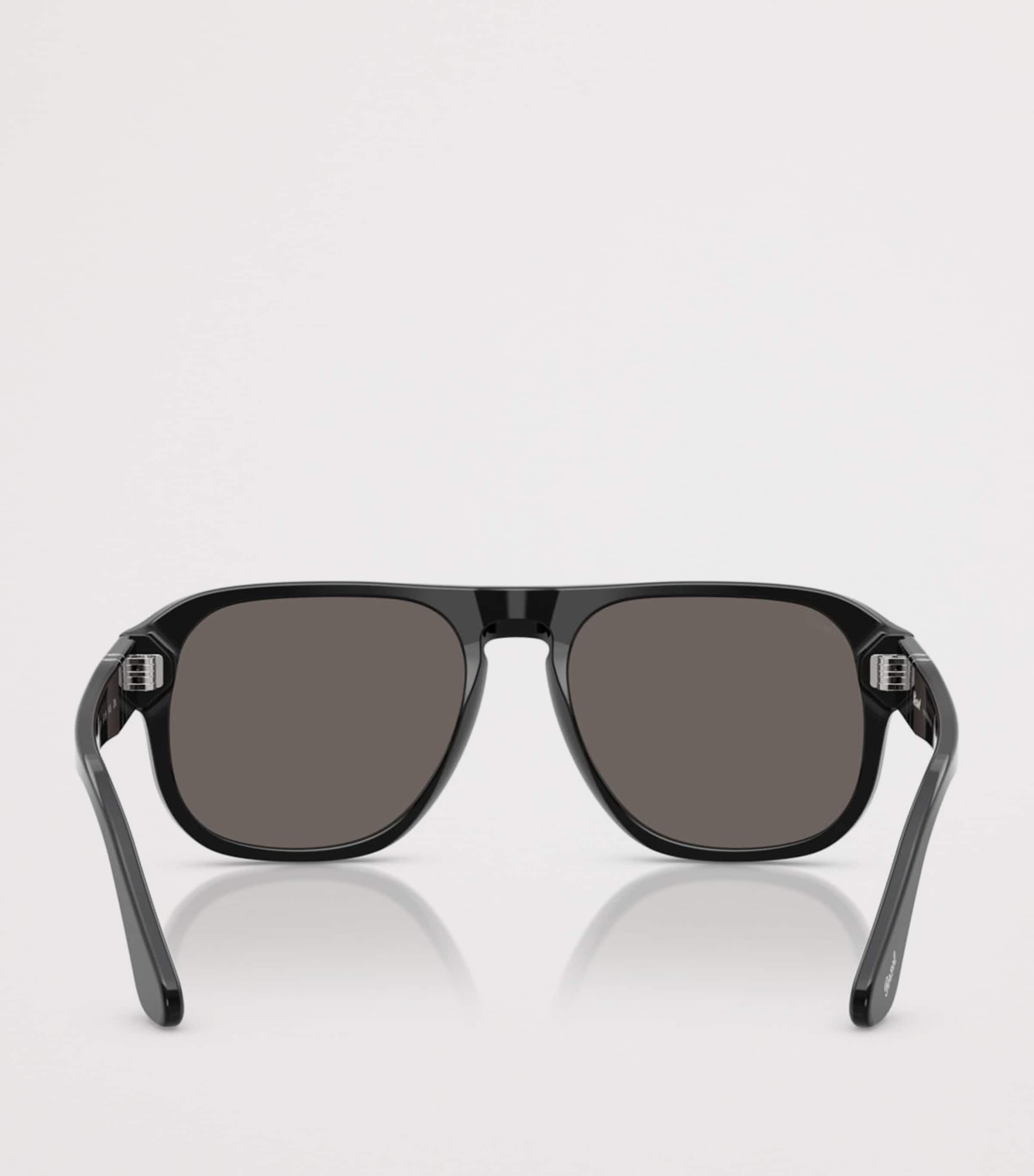 Persol Acetate Jean Rectangle Sunglasses Black Image 4
