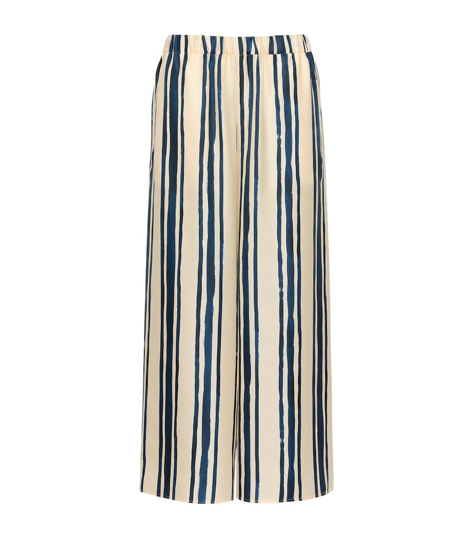 Weekend Max Mara Womens Silk Wide-Leg Trousers Navy Image 1