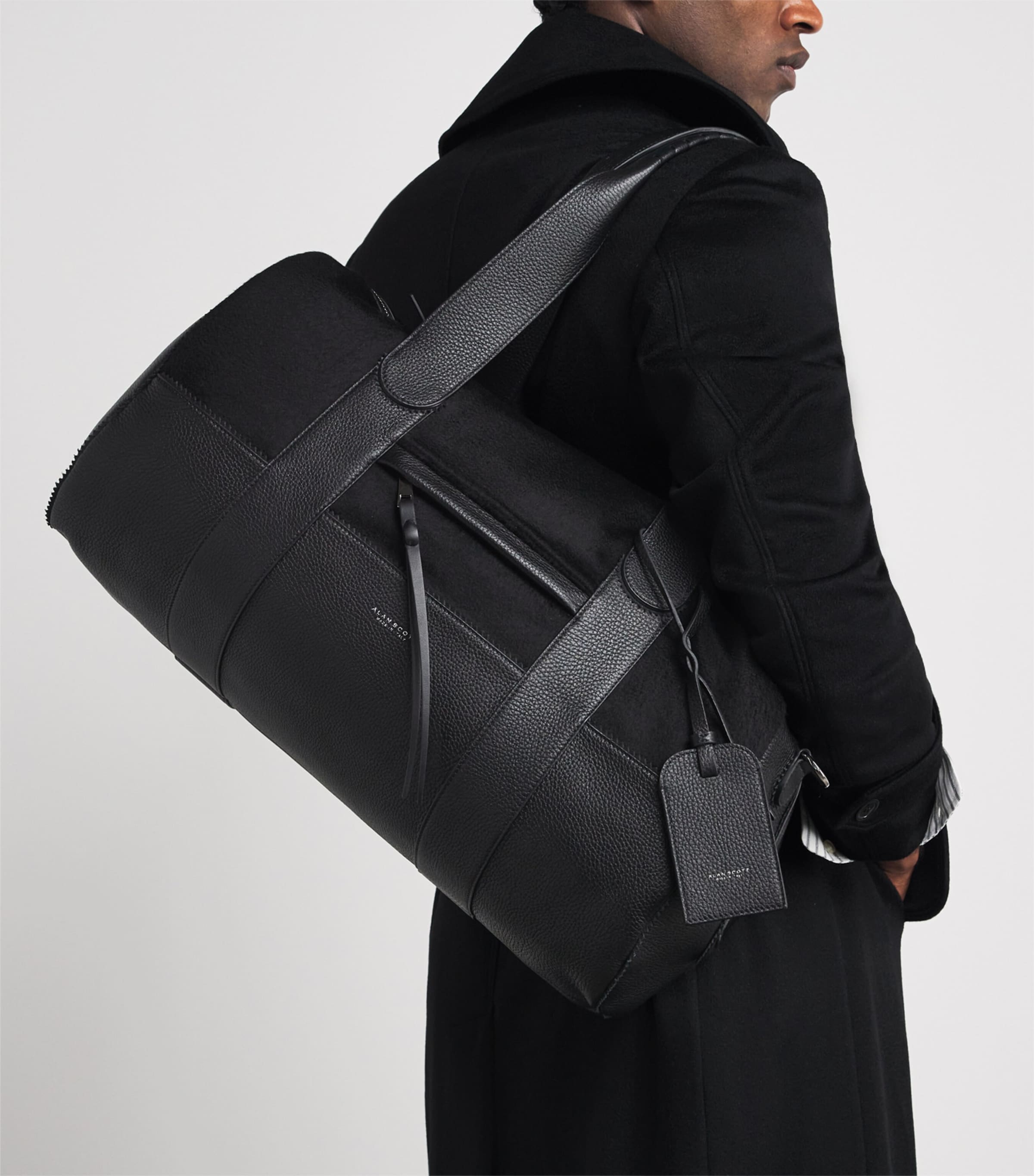 Alan Scott Deerskin Duffle Bag Black/black Image 2