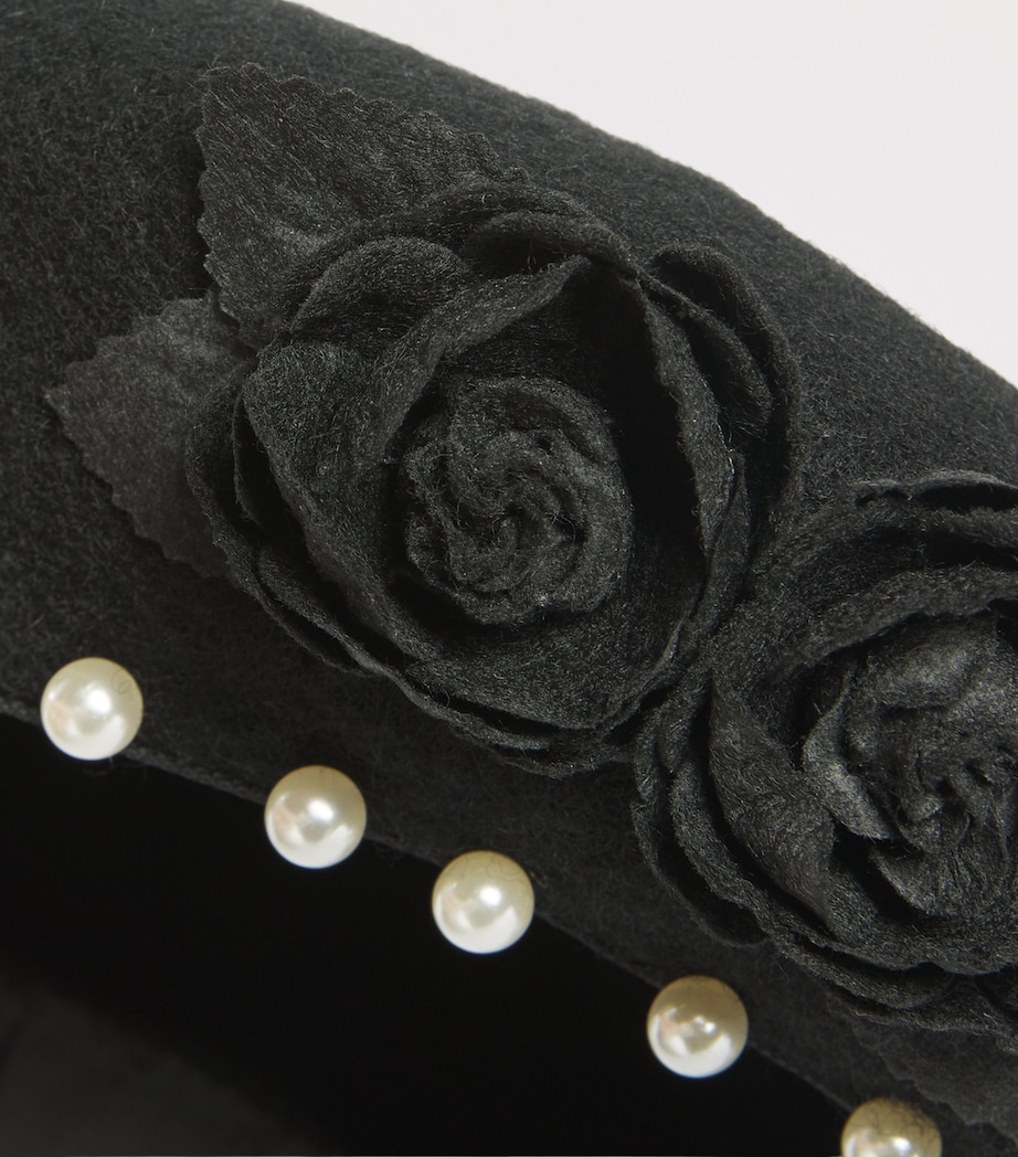 Monnalisa Felt Appliqué Beret Nero Image 3