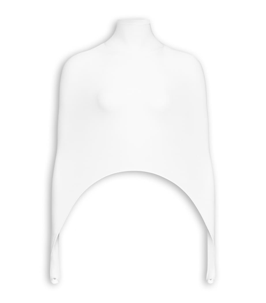 Alaïa Womens Silk-Knit Tension Top Blanc Image 1