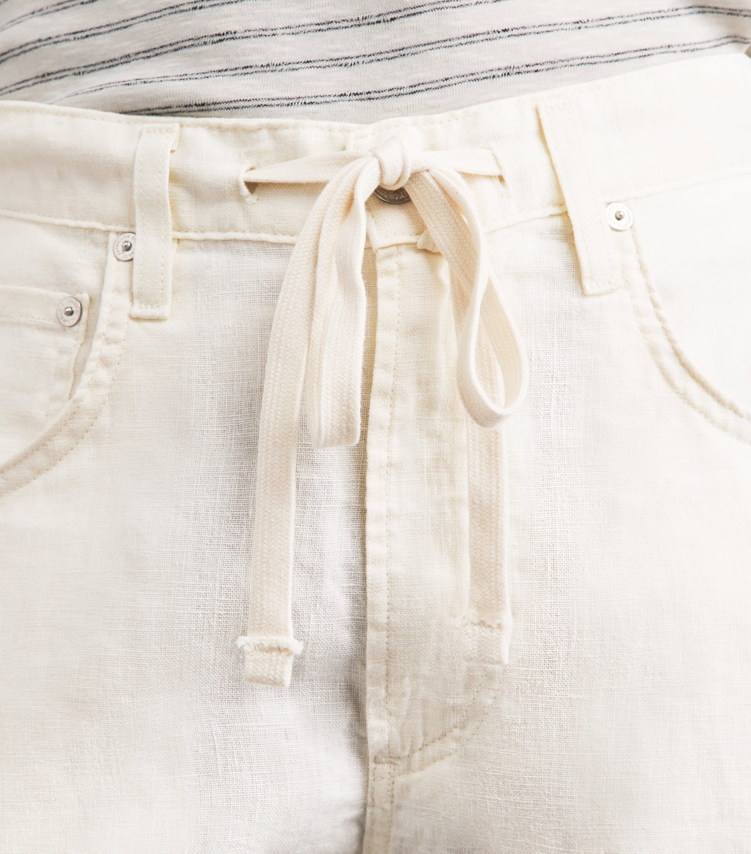 Citizens of Humanity Womens Denim Brynn Drawstring Trousers Vanilla Cream Image 3