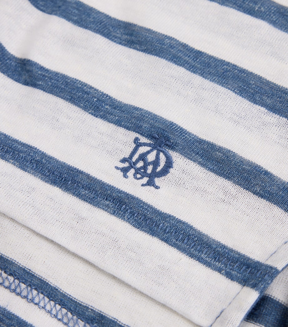 Dunhill Mens Linen-Cotton Stripe T-Shirt Image 5