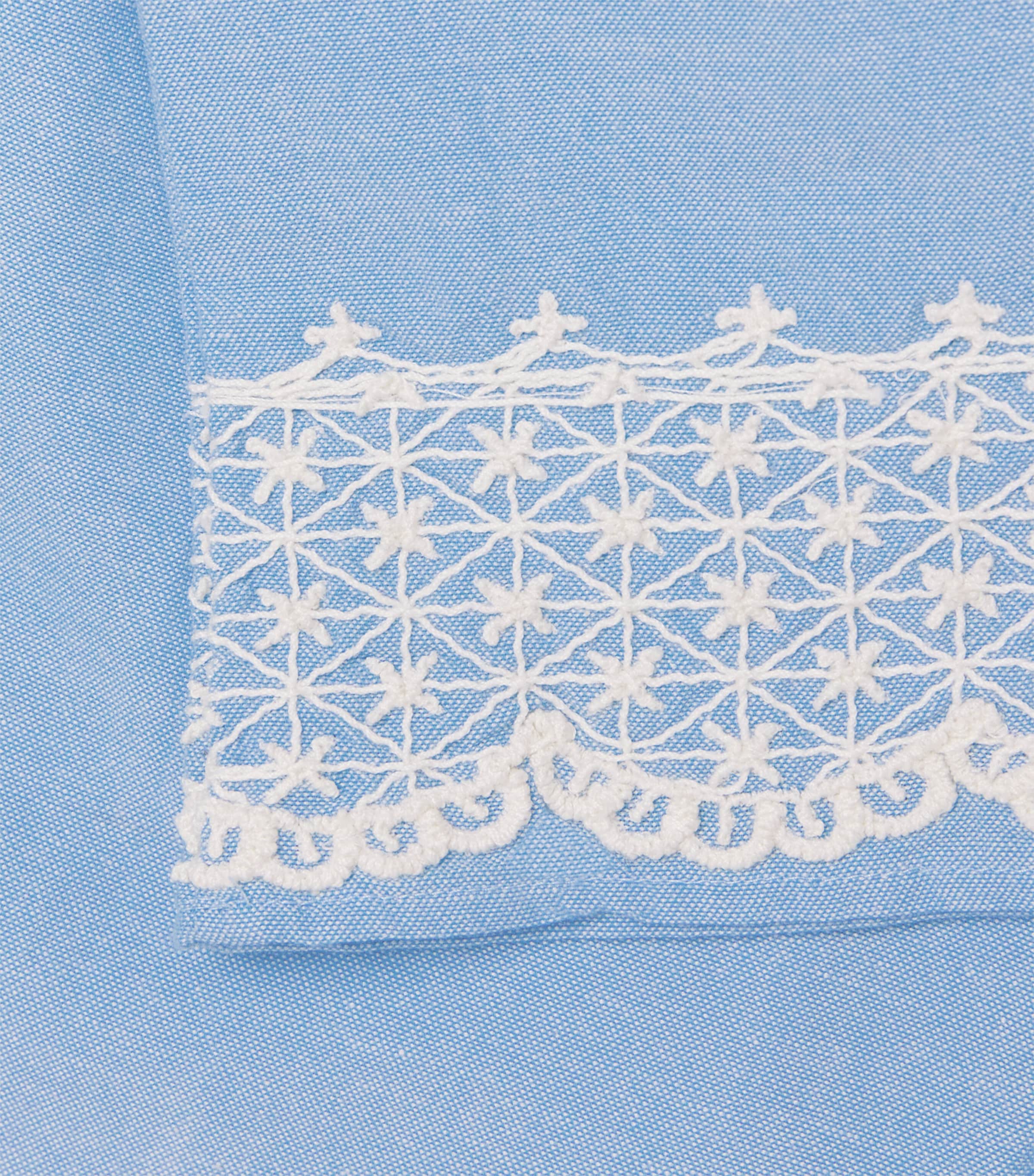 Cotton Embroidered Florelia Trousers (3-10 Years) BLUE STRIPES Image 3