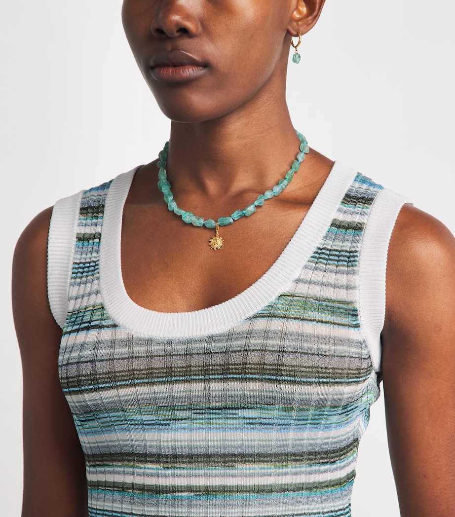 Missoni Womens Sleeveless Stripe Mini Dress Bl W Gr, Wt Image 3