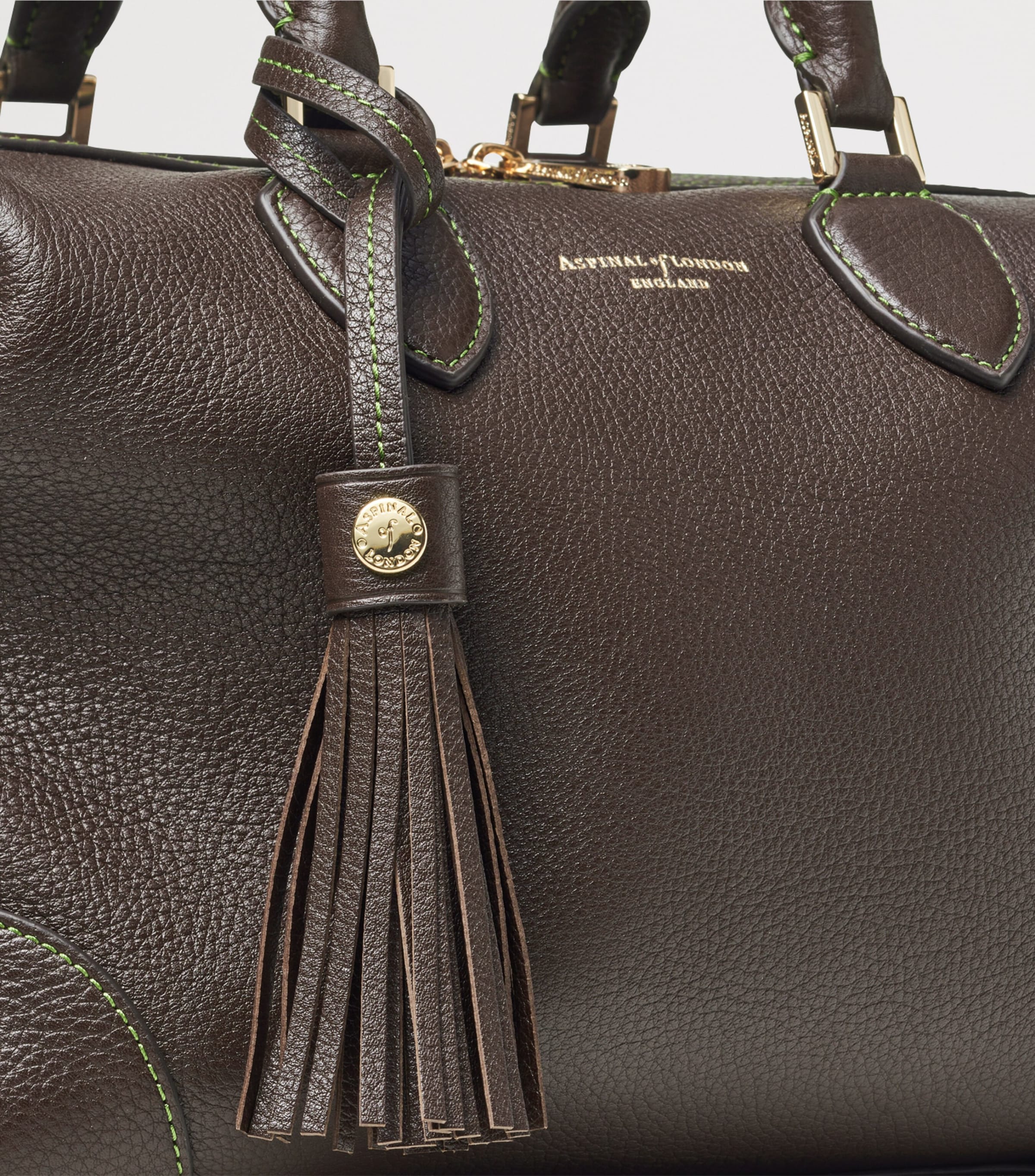 Leather Hudson Bowling Bag DARKBROWN Image 5