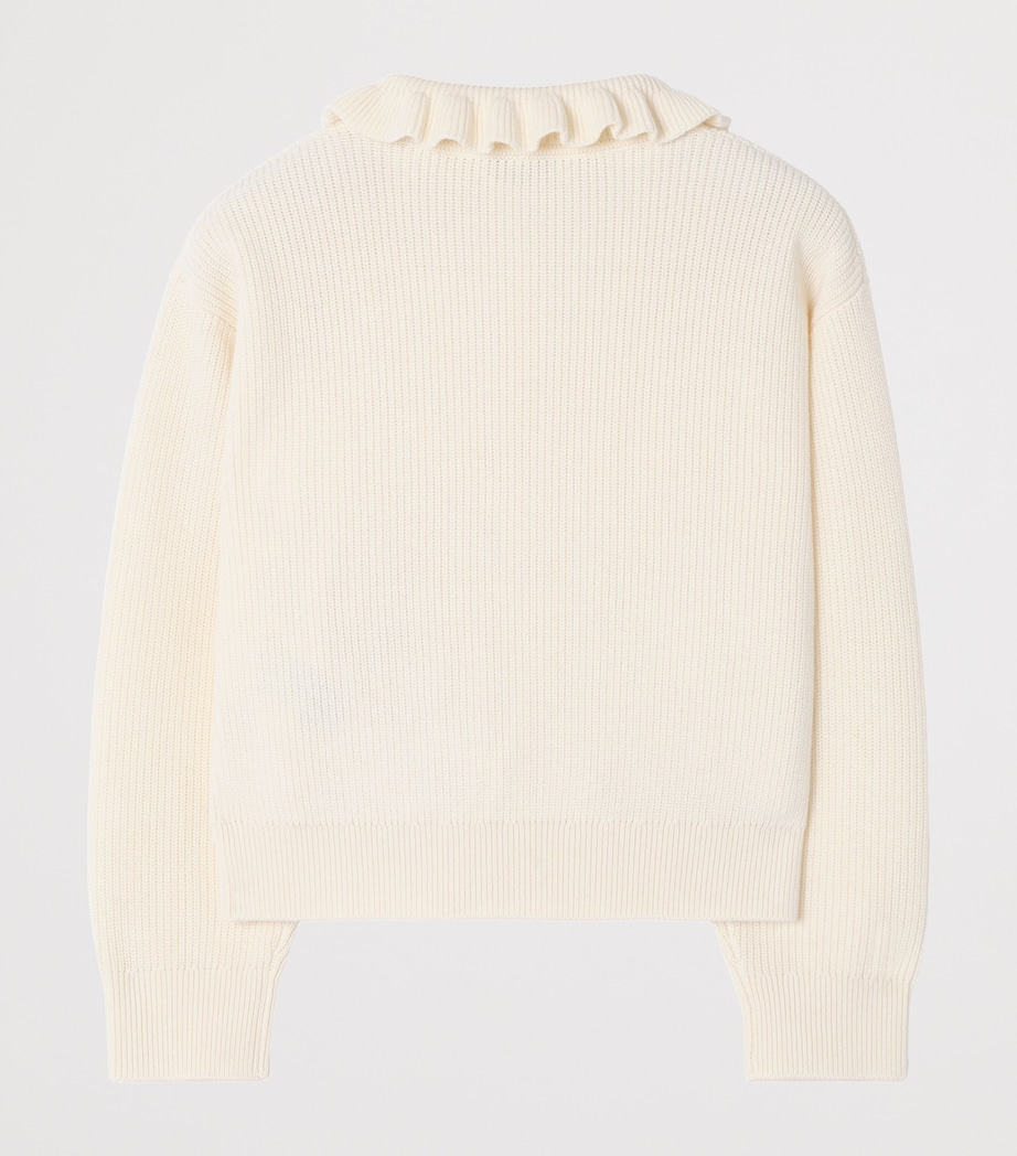 Burberry Kids Cotton-Wool Check-Pocket Cardigan (14 Years) Ivory Image 2