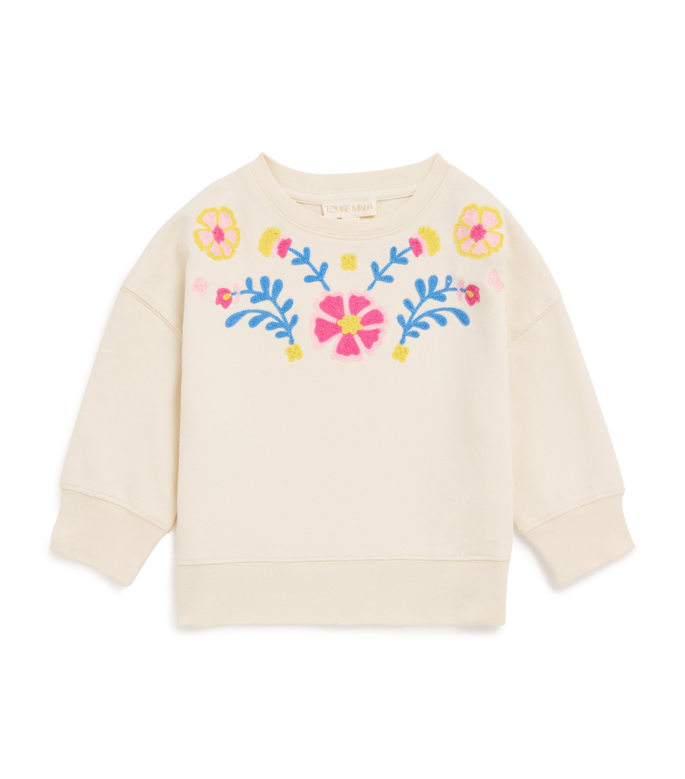 Cotton Embroidered Estella Sweatshirt (3-10 Years) CREAM Image 1