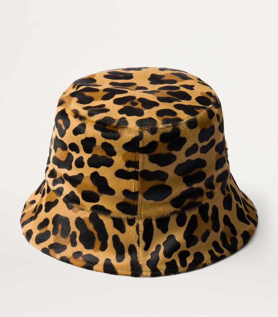 Leopard Print Leather Bucket Hat F0151 Image 3