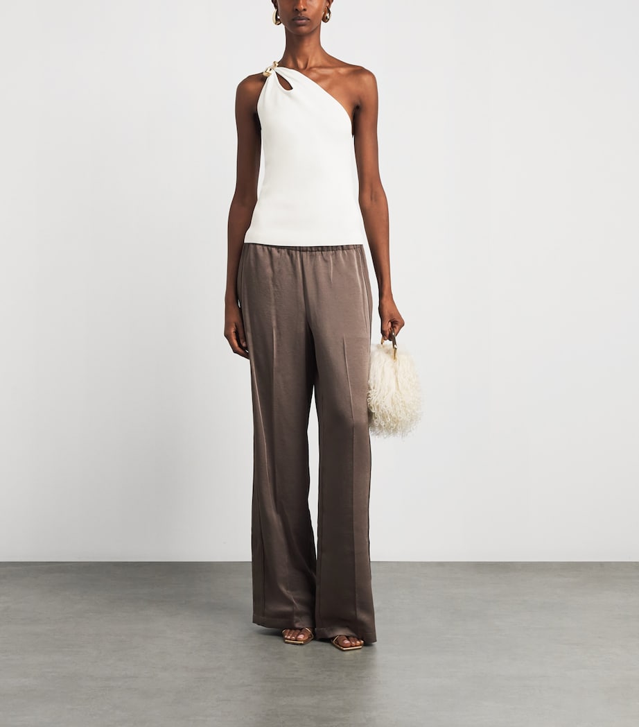 Cult Gaia Womens Knitted One-Shoulder Anouk Top Off White Image 2