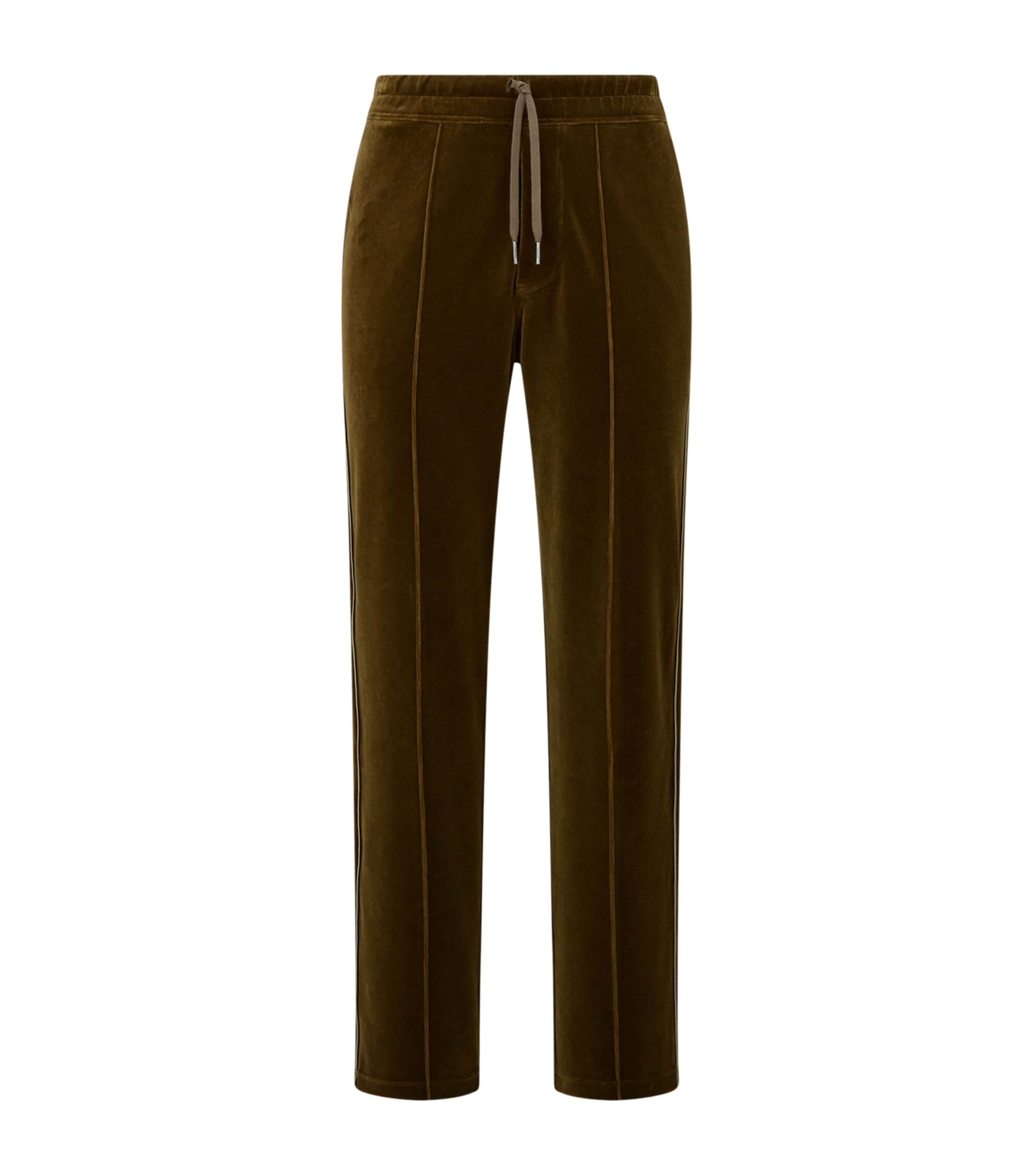 Tom Ford Cotton-blend Velour Sweatpants In Green