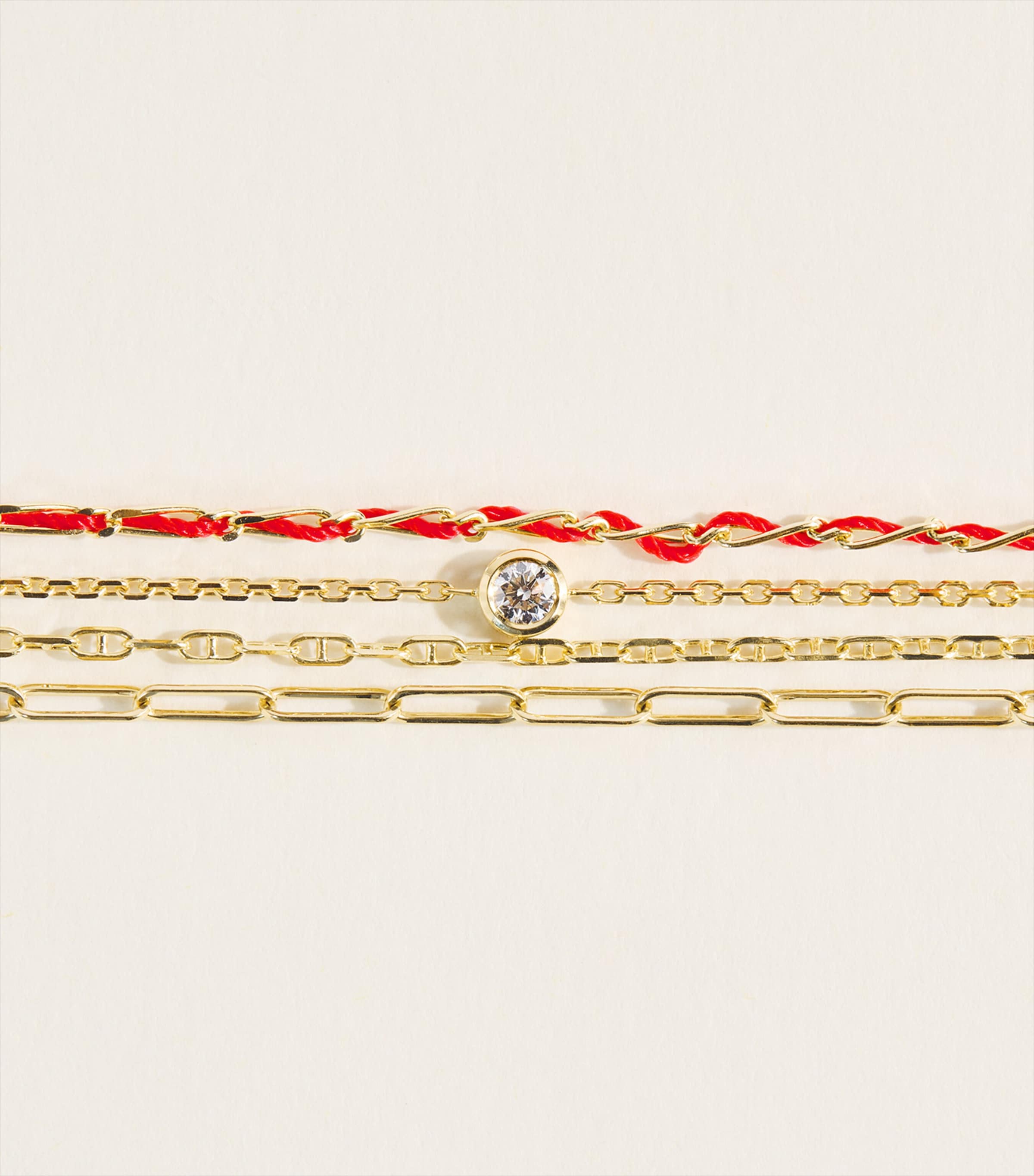 Redline Yellow Gold and Diamond Generous Bracelet Red Image 4