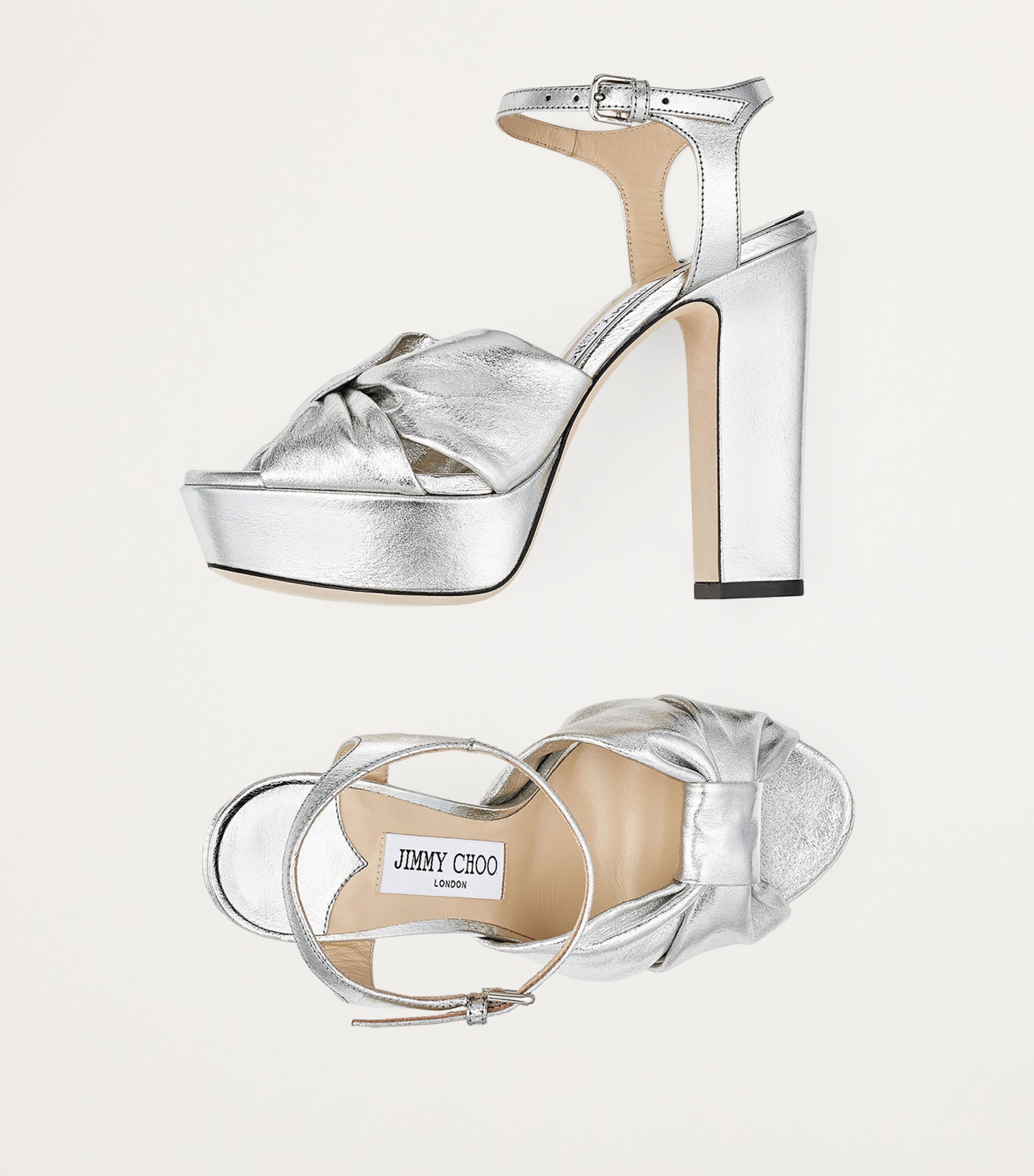 Heloise 120 Leather Sandals SILVER Image 4