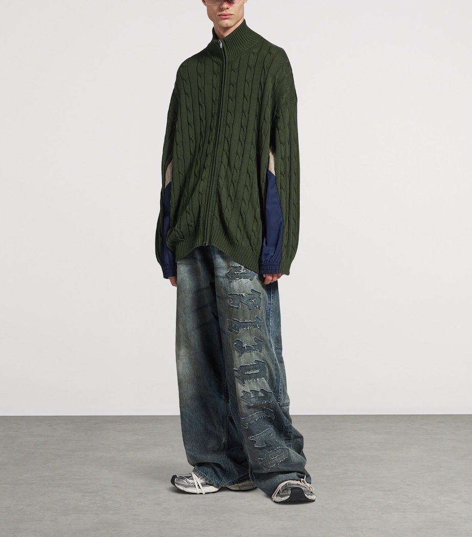 Cotton Knitted Logo Cardigan 2525 Image 2