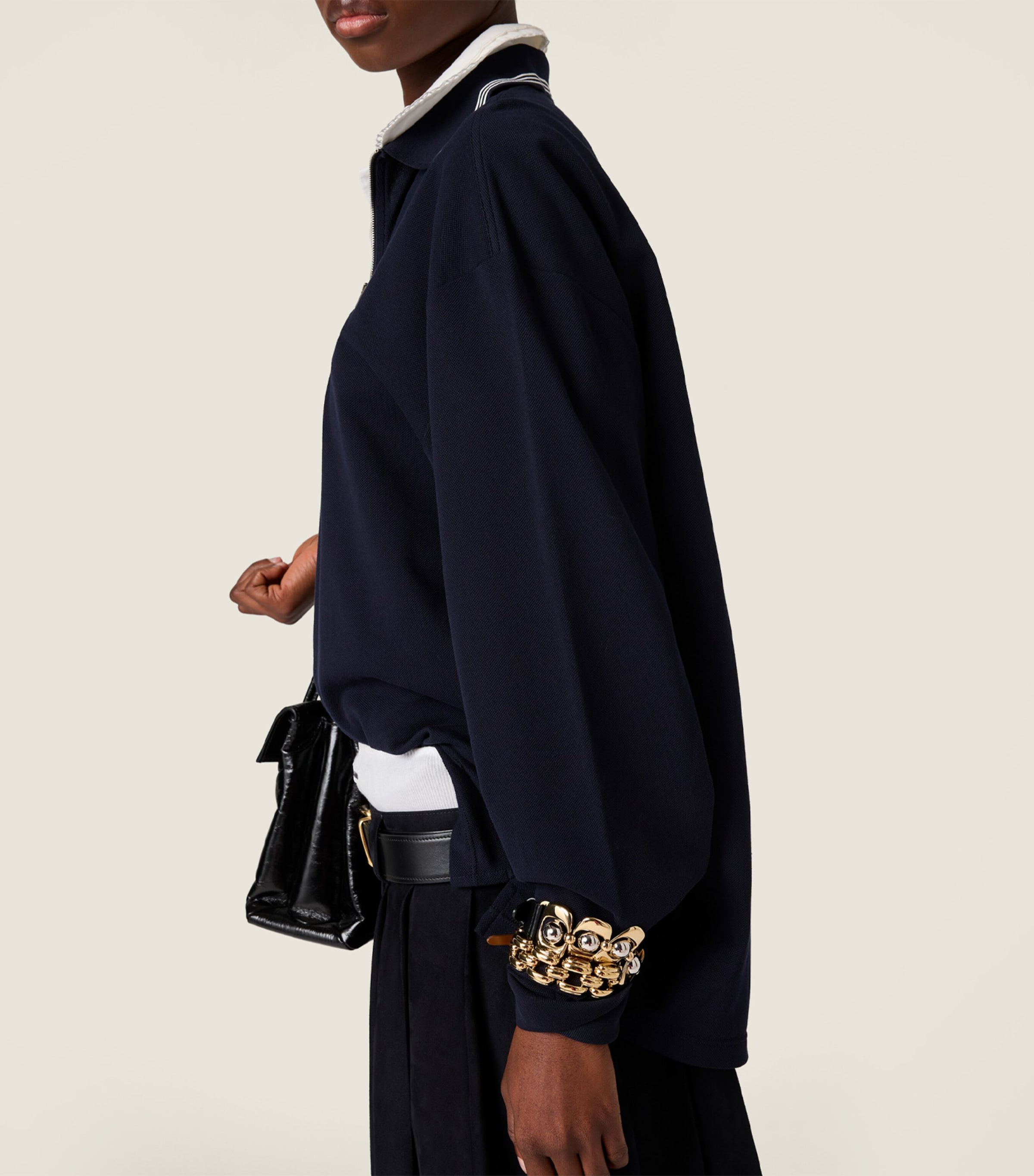 Long-Sleeve Zipped Polo Shirt F0008 Image 5