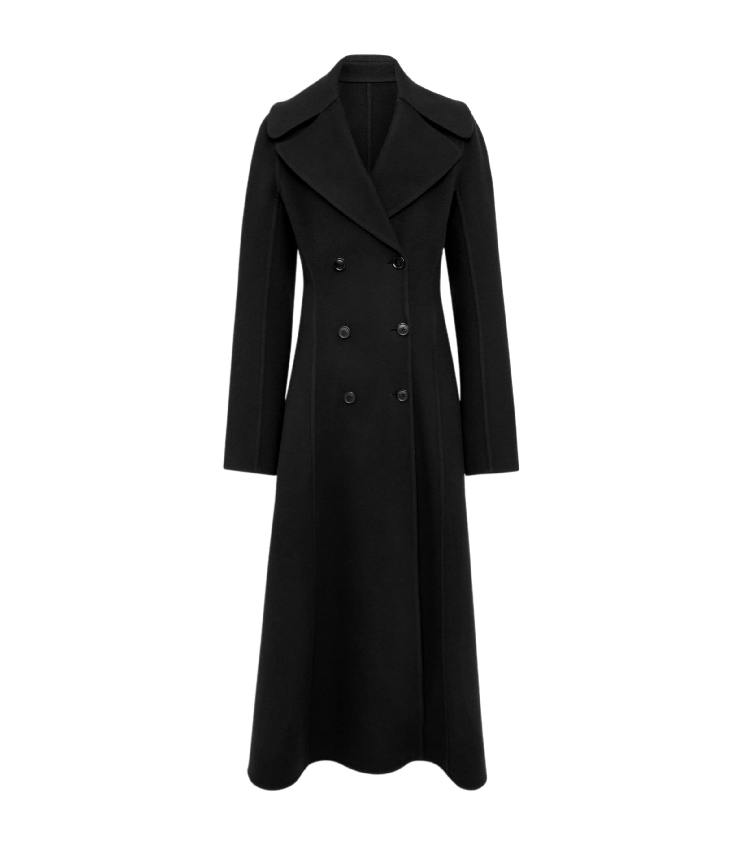 Alaïa Virgin Wool Cinched Coat In Black