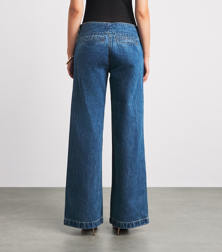Cult Gaia Womens Yael Wide Jeans Wsh Blue Image 5