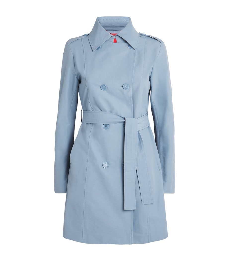 Double-Breasted Trench Coat LIGHT BLUE Image 1